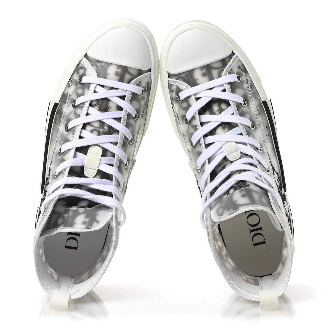 Technical Canvas Oblique B23 High Top Sneakers 41 White Black