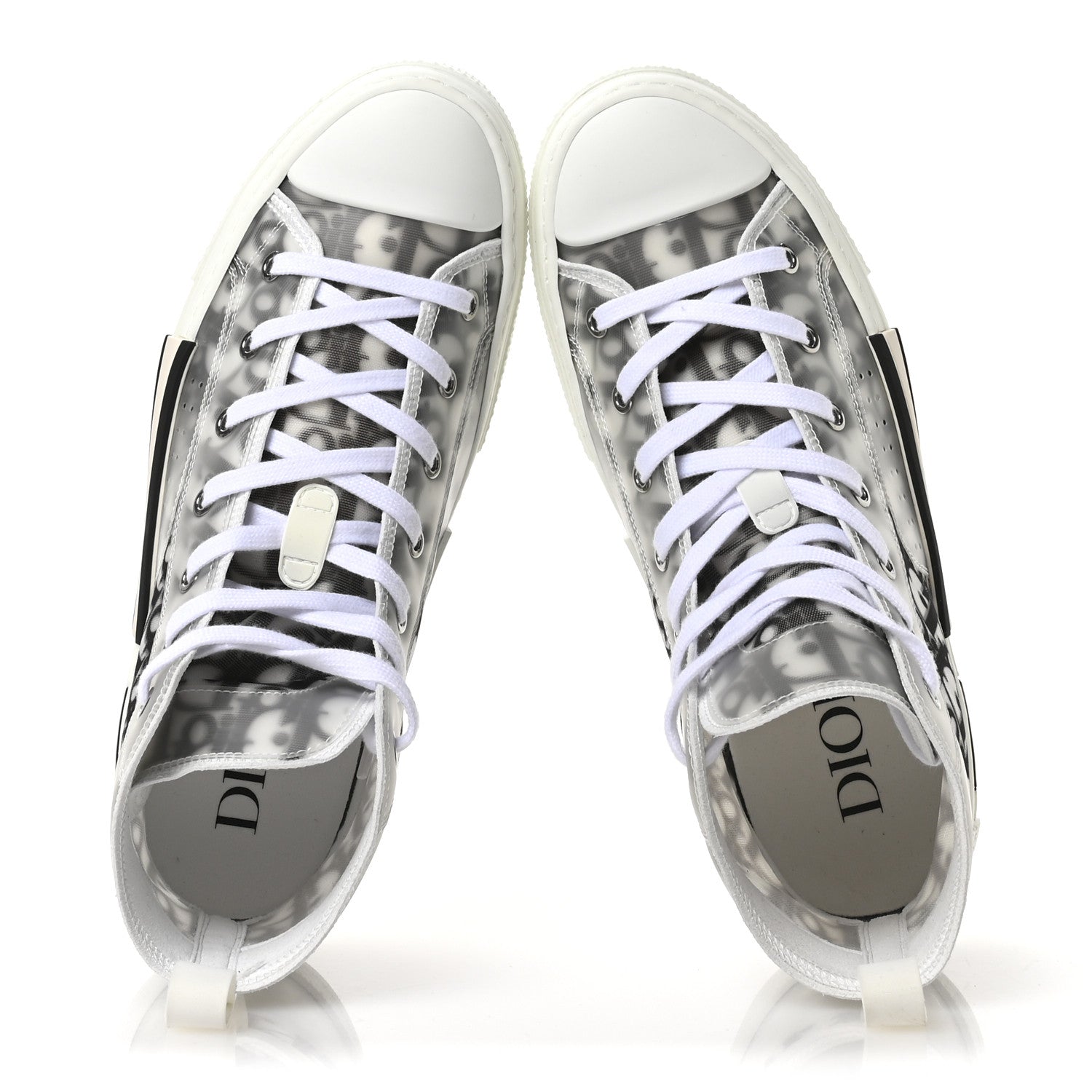 Technical Canvas Oblique B23 High Top Sneakers 41 White Black