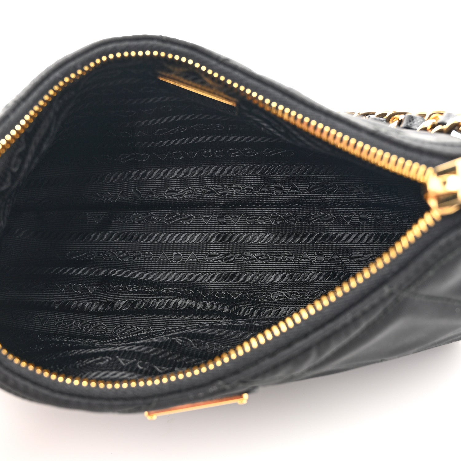 Re-Nylon Saffiano Quilted Mini Re-Edition 1995 Chaine Shoulder Bag Black