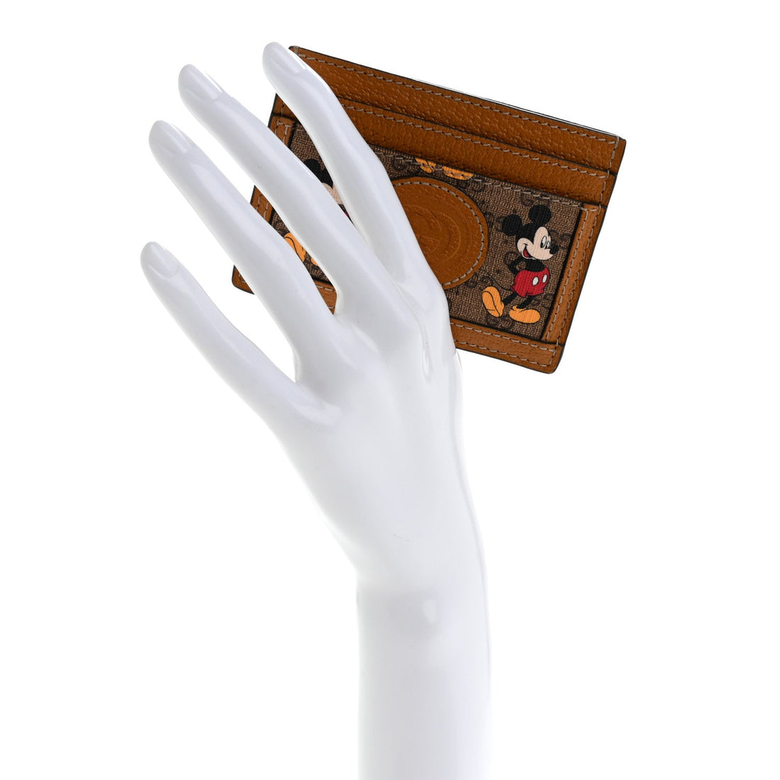 X DISNEY Mini Vintage GG Supreme Monogram Mickey Mouse Card Holder Beige Vintage Sun Oil