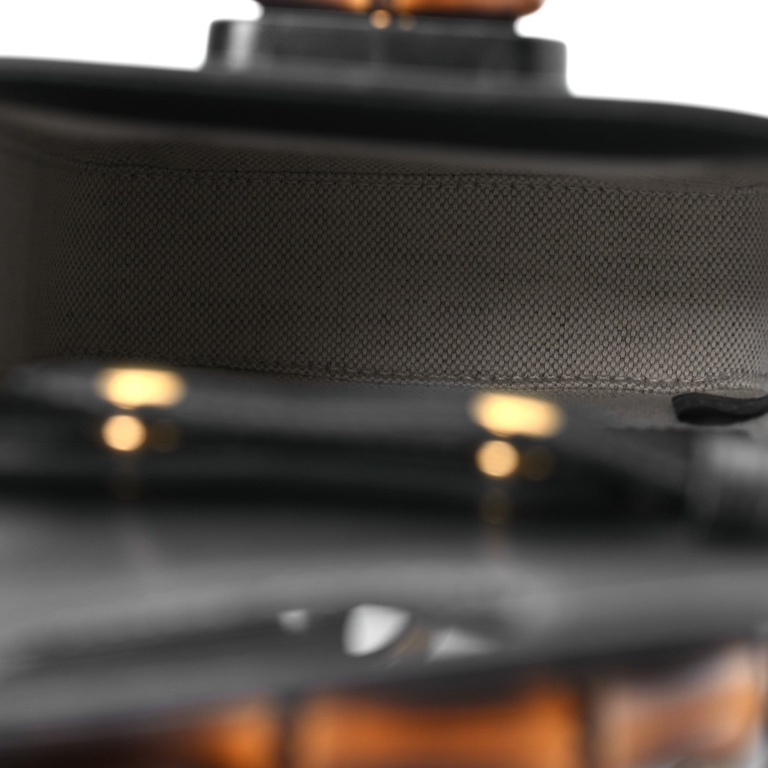 Calfskin Mini Bamboo Top Handle 3 Way Shoulder Bag Black