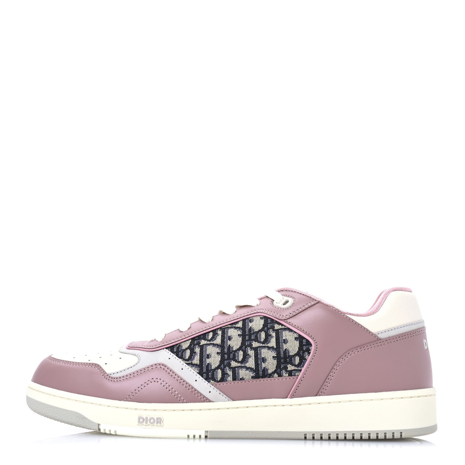 Smooth Calfskin Jacquard Oblique Mens B27 Low Top Sneakers 49 Pink White