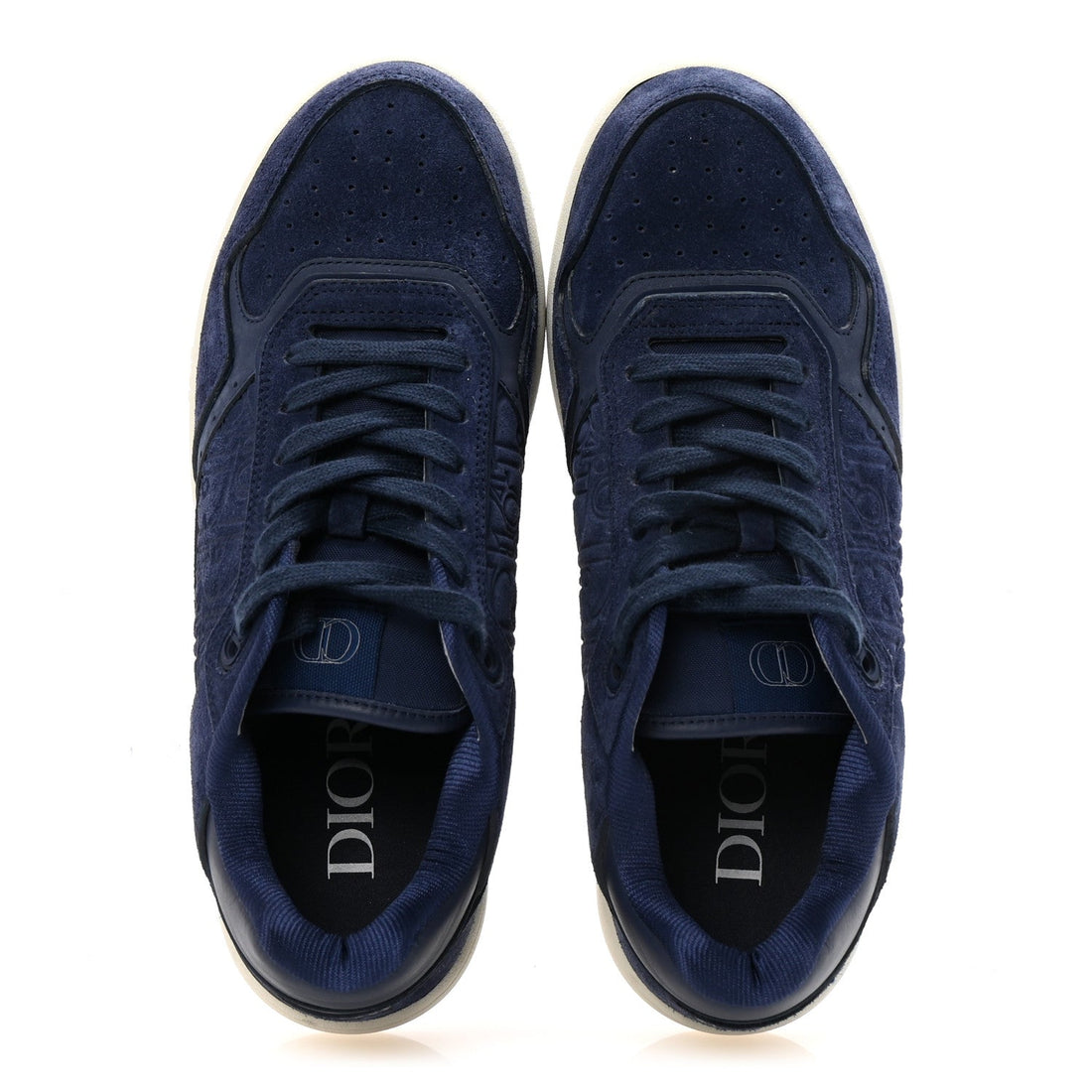 Suede Calfskin Oblique Mens B27 Uptown Low Top Sneaker 43 Navy Blue
