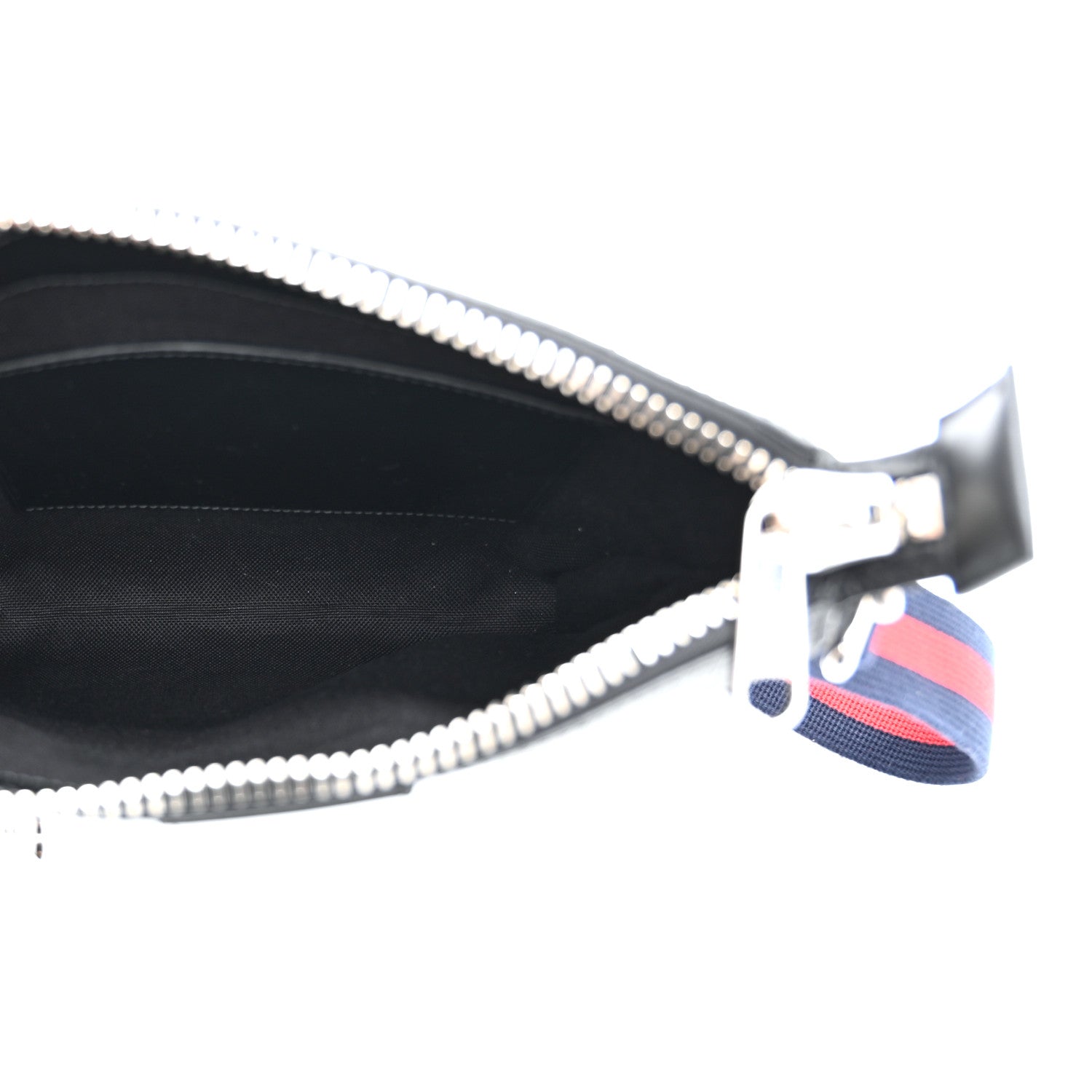 GG Supreme Monogram Web Small Flat Messenger Bag Black Grey