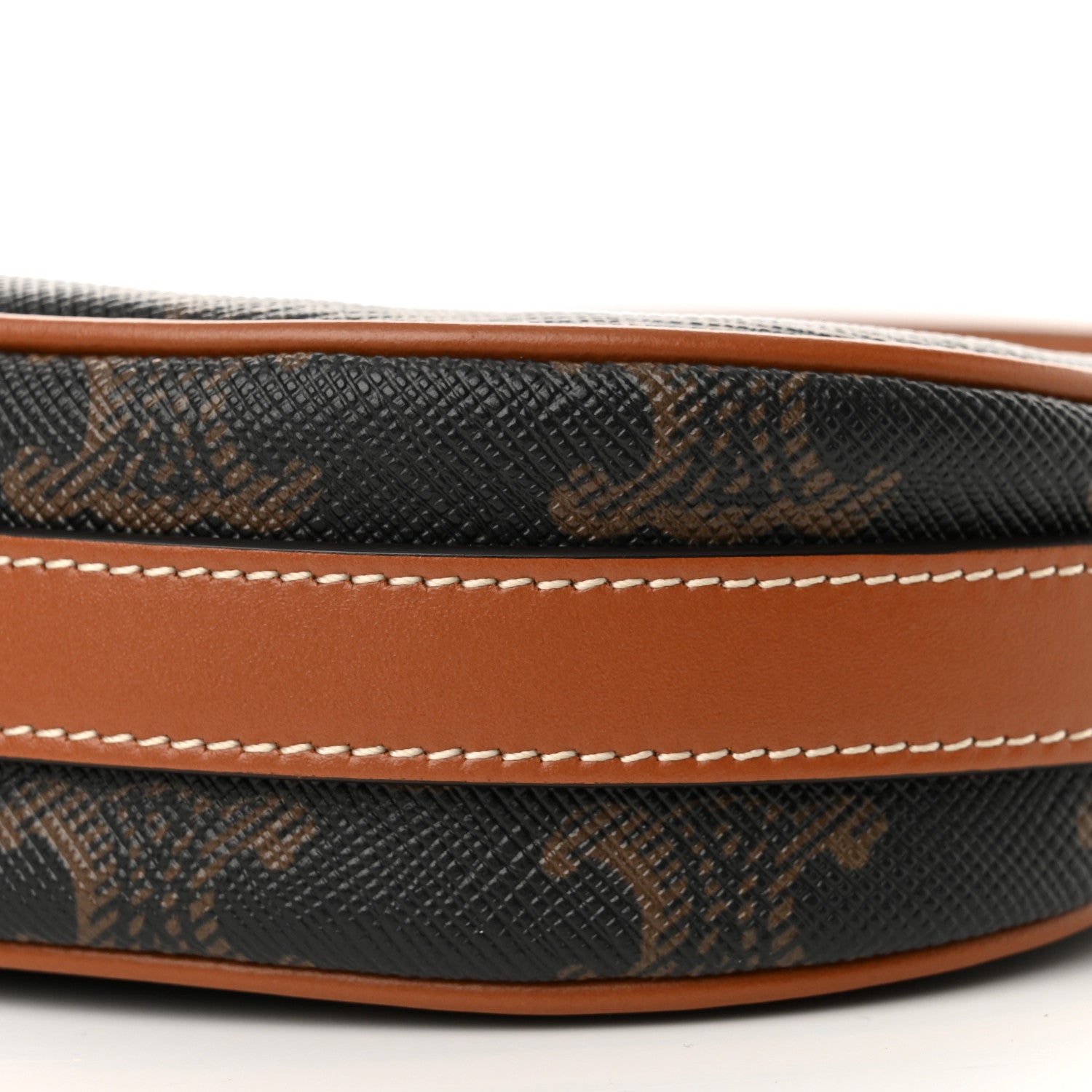 Canvas Calfskin Mini Ava Triomphe Shoulder Bag Tan