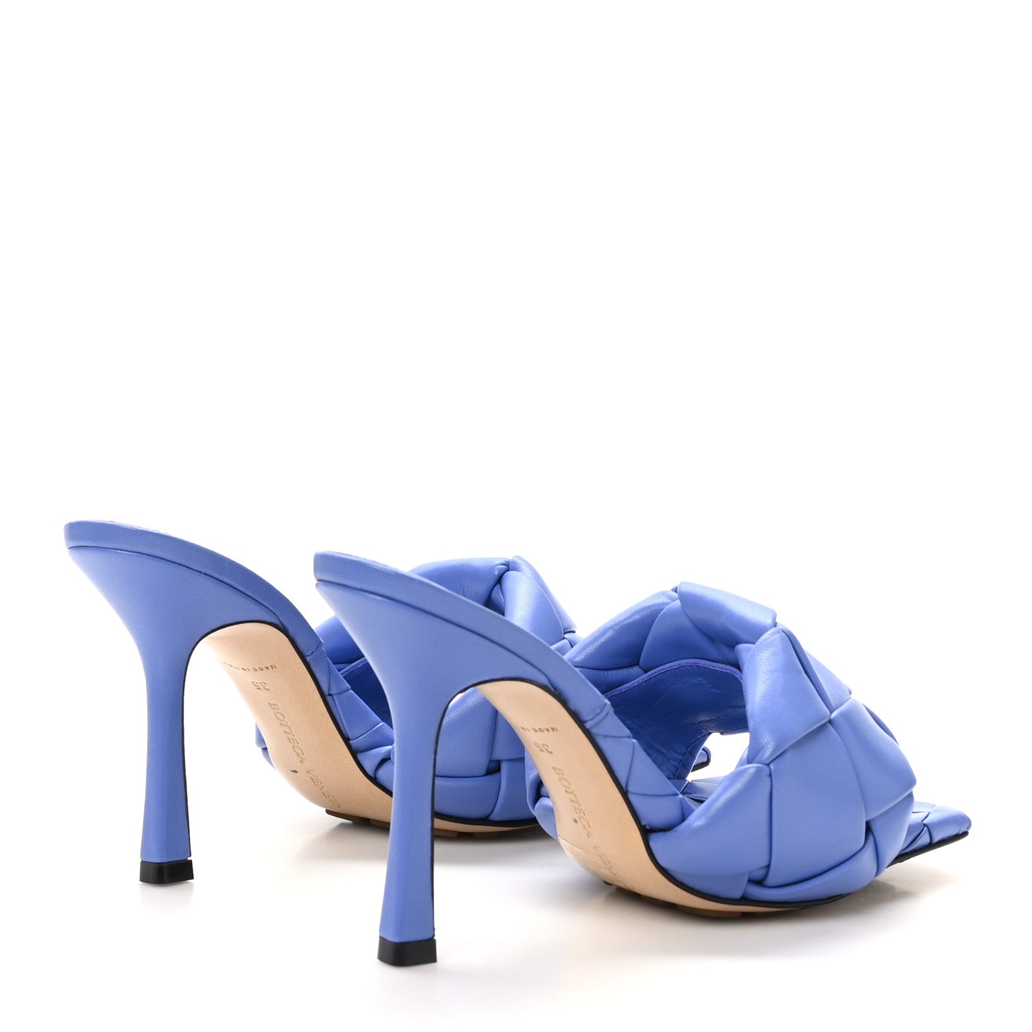 Nappa Maxi Intrecciato Lido 90mm Mule Sandals 35 Indigo