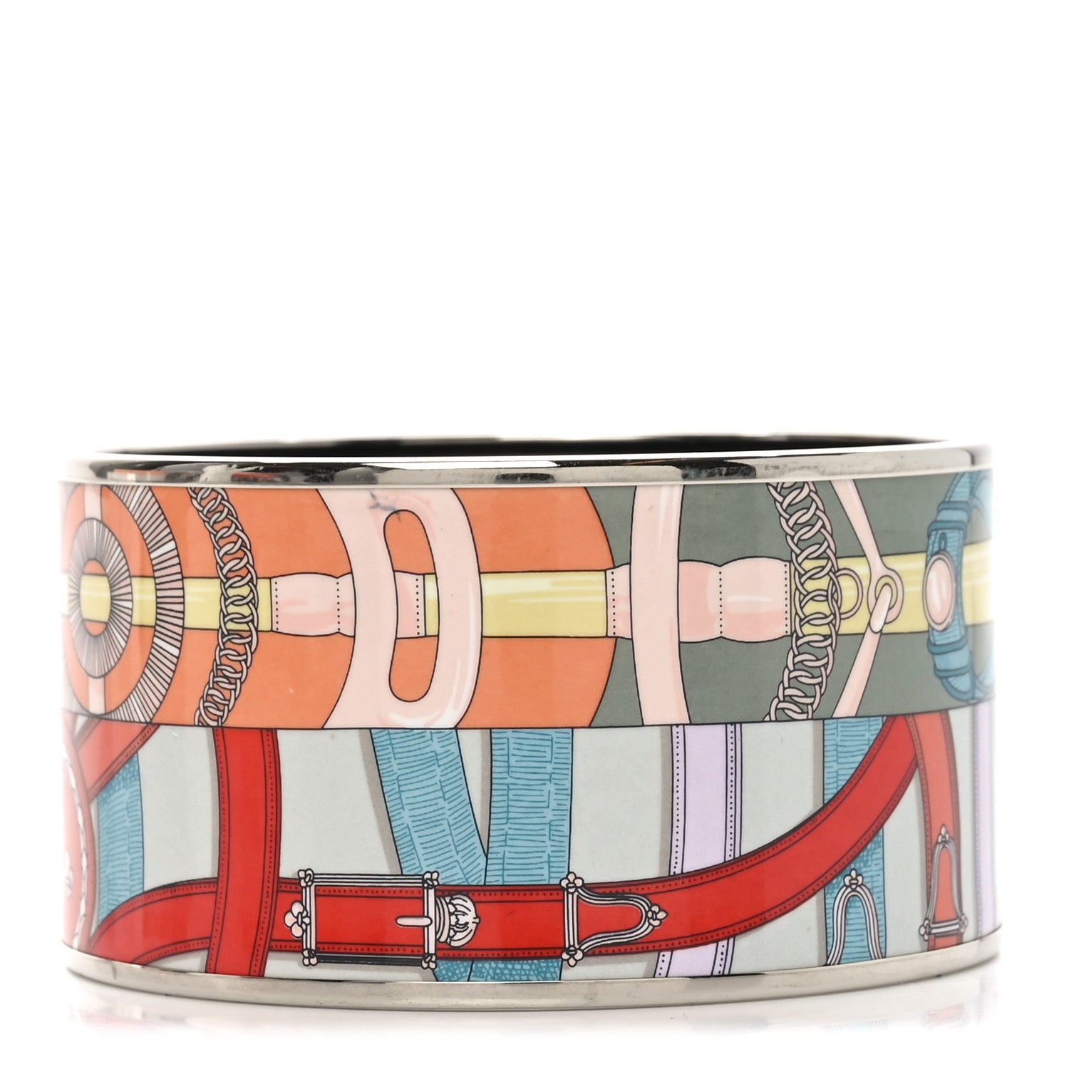 Enamel Printed Extra Wide Bracelet 65 Multicolor