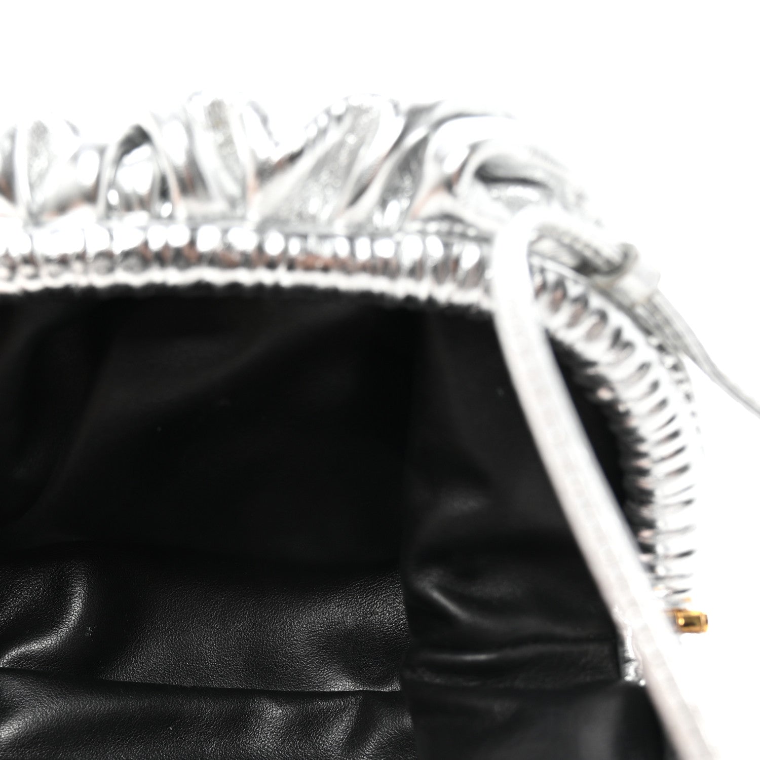 Metallic Bark Calfskin The Mini Pouch Silver