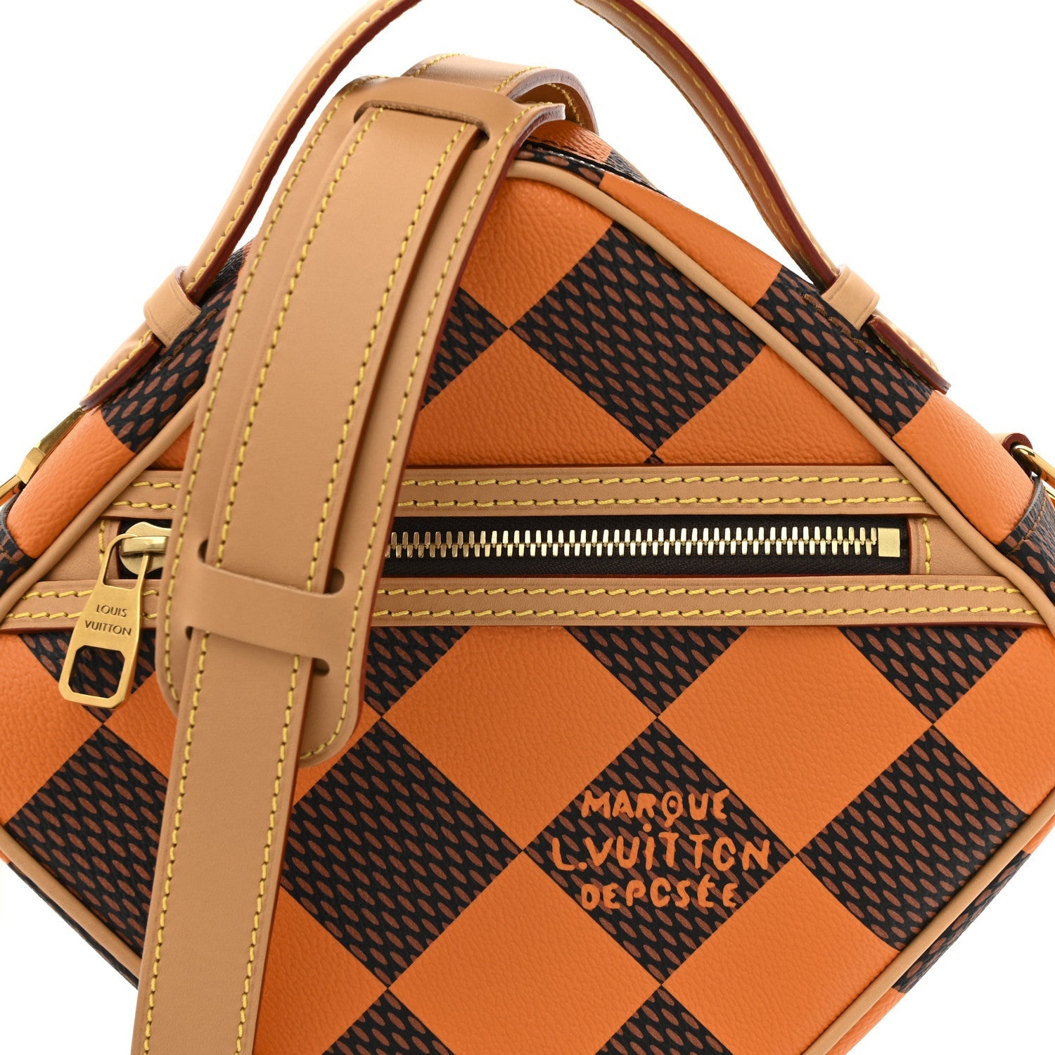 Damier Pop Chess Messenger Orange