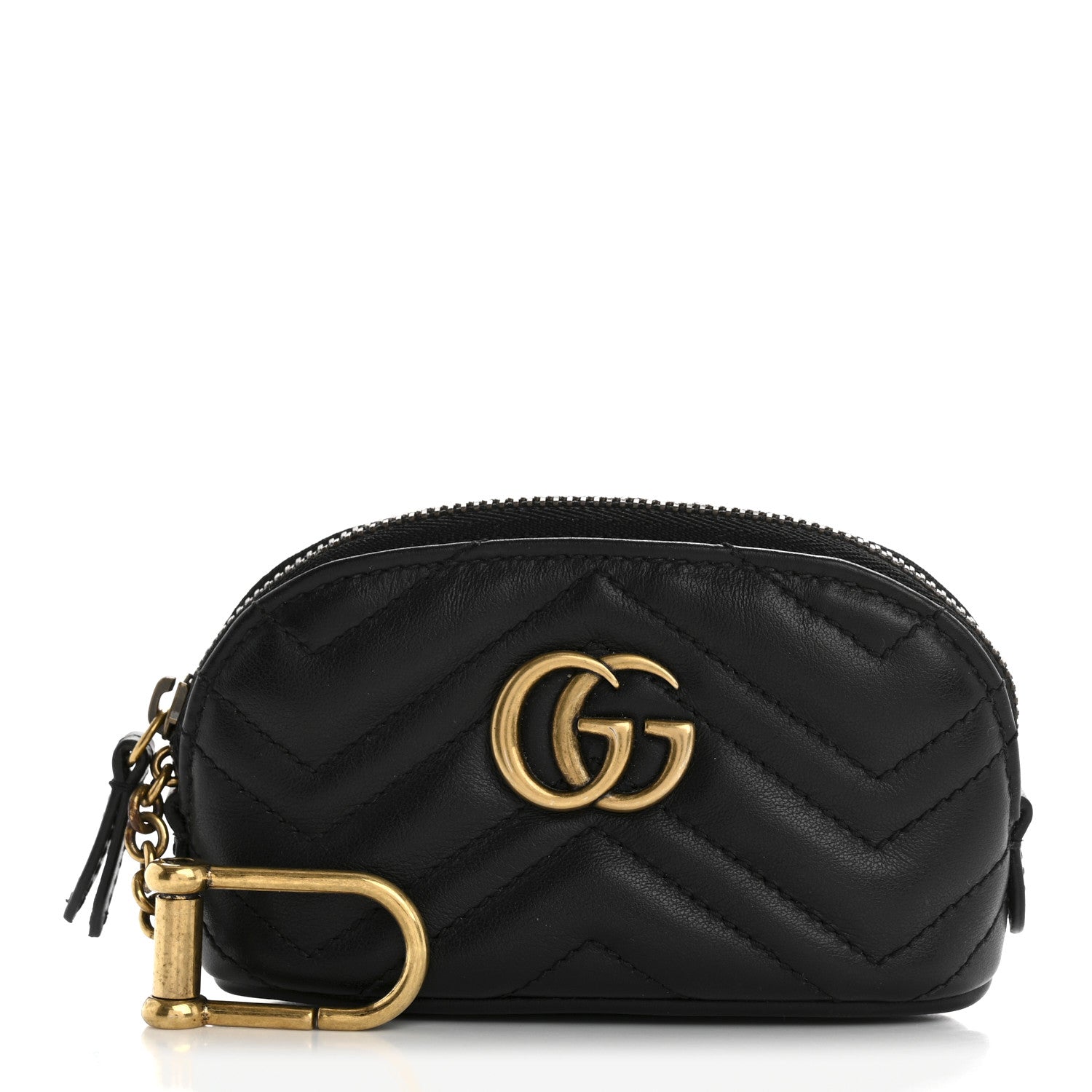 Calfskin Matelasse GG Marmont Key Pouch Black
