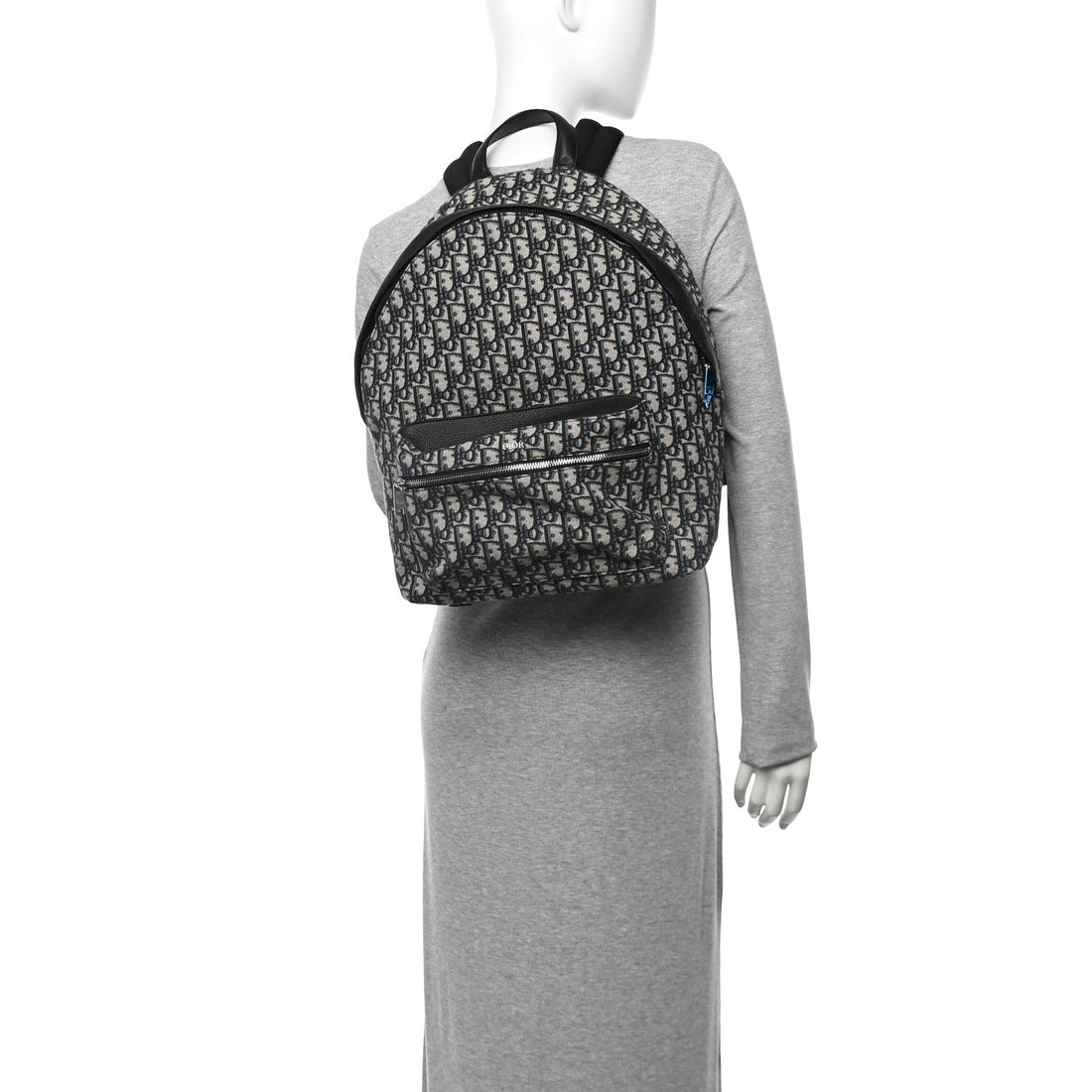 Oblique Calfskin Rider Backpack Beige Black