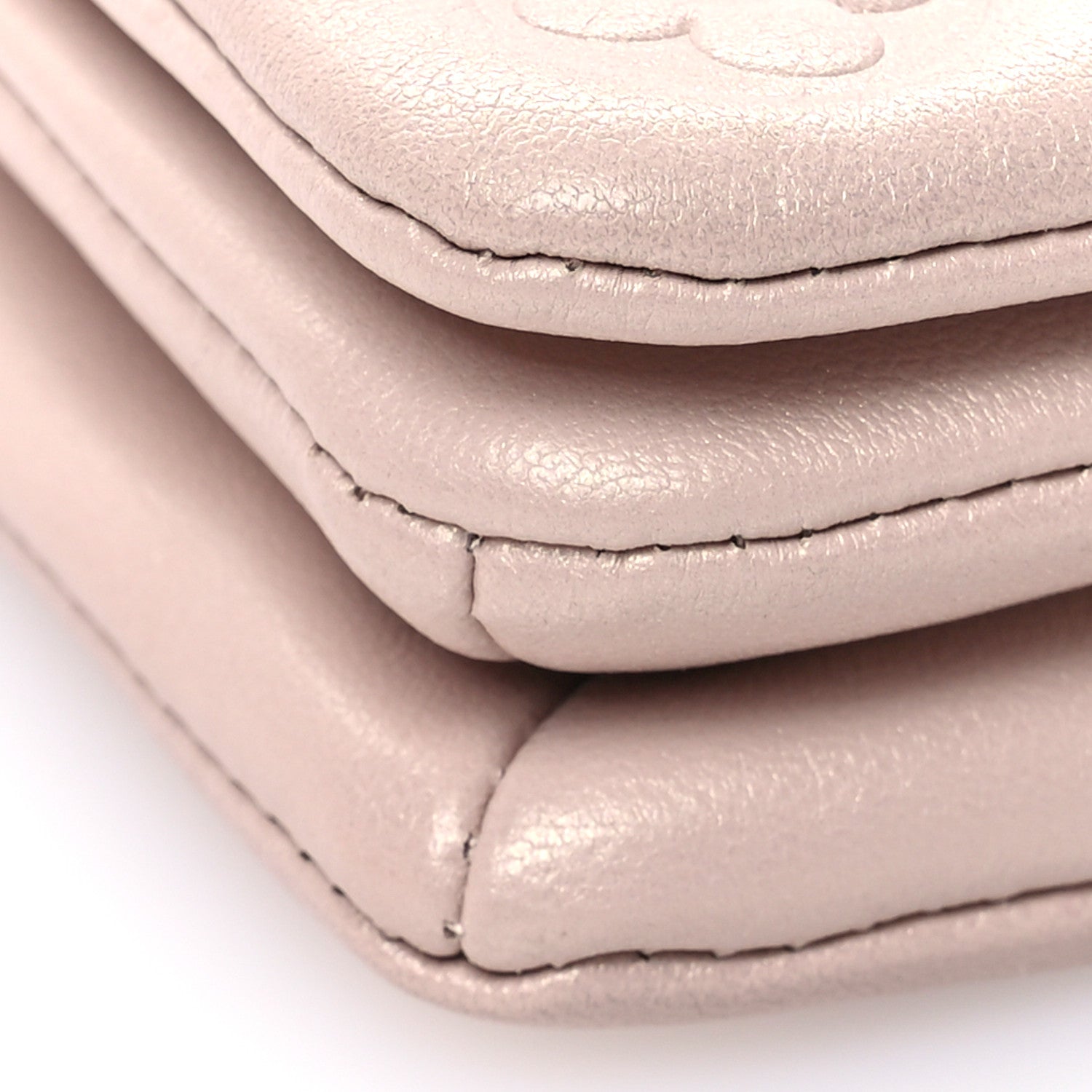 Lambskin Embossed Monogram Fall in Love Pochette Coussin Light Pink