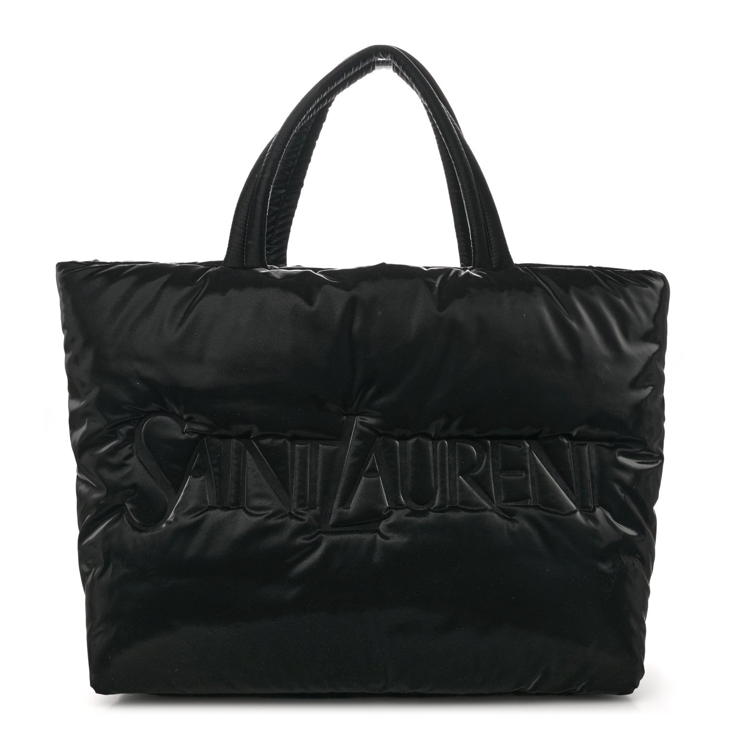 Silktech Canvas Wide Puffer Tote Black