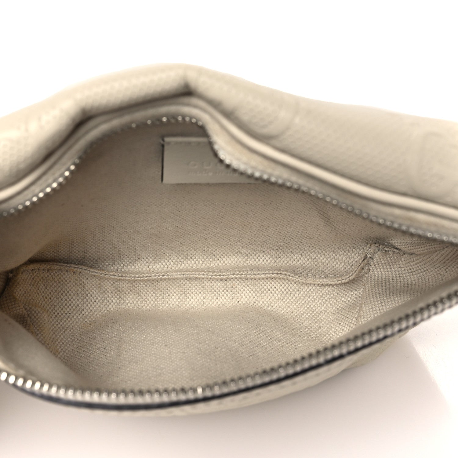 Calfskin GG Tennis Embossed Belt Bag Mystic White