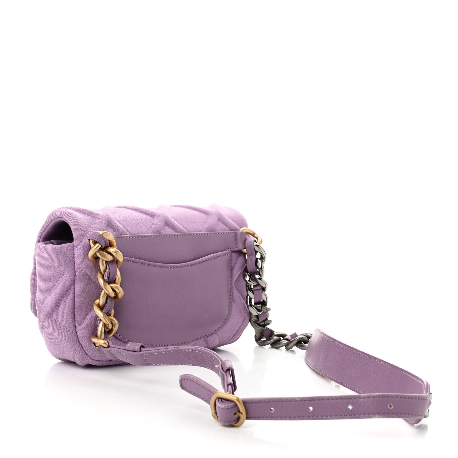 Jersey Quilted Chanel 19 Waist Bag Purple