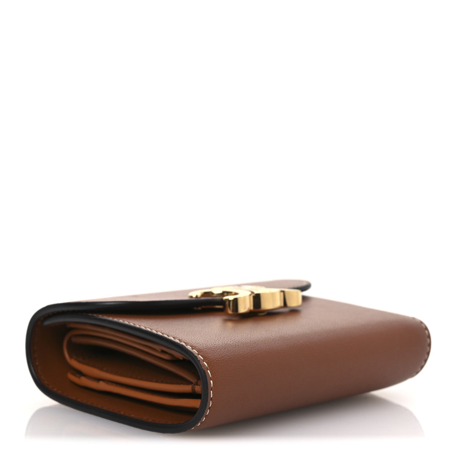 Shiny Smooth Lambskin Small Triomphe Wallet Tan