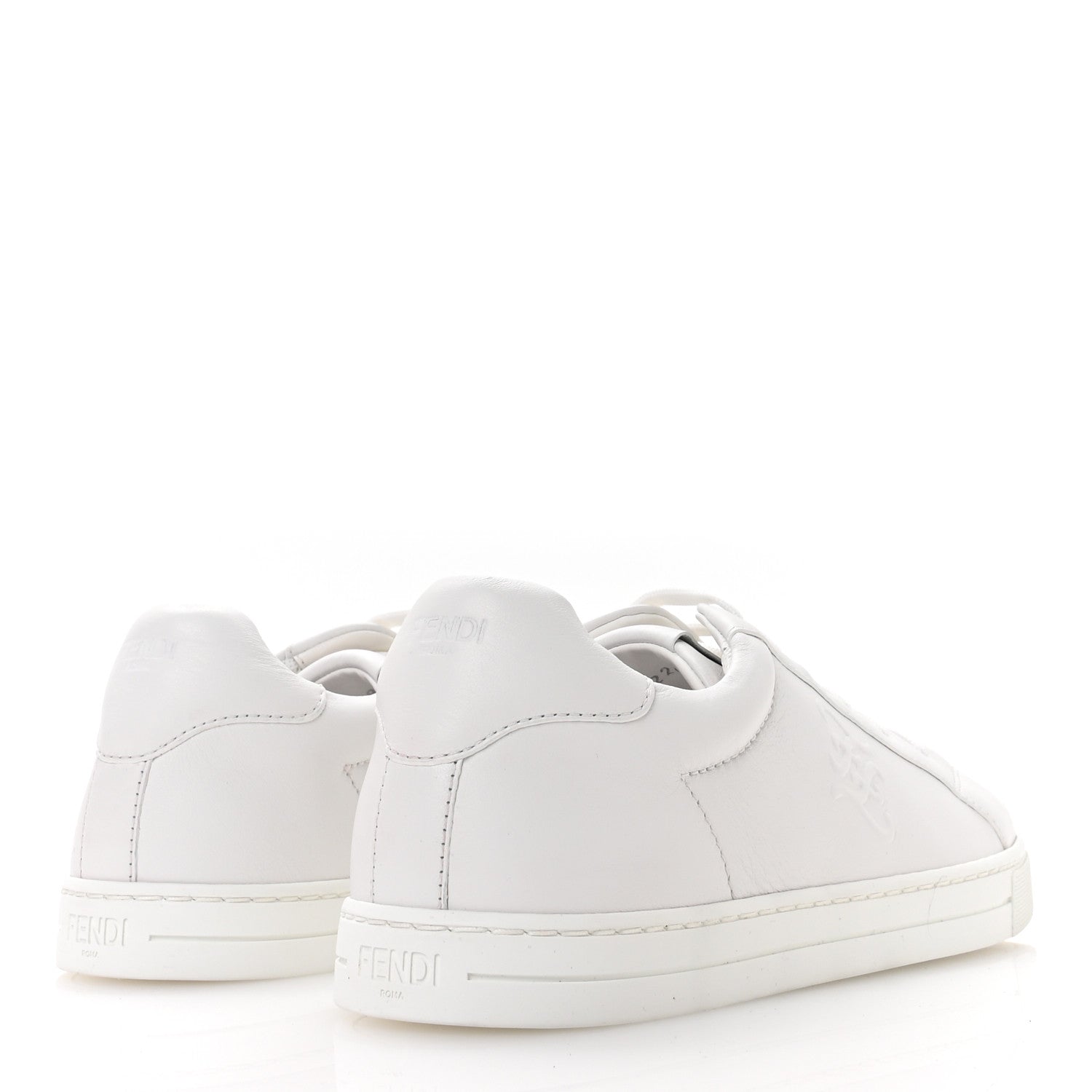 Vitello Karligraphy Embossed Low Top Sneakers 38.5 White