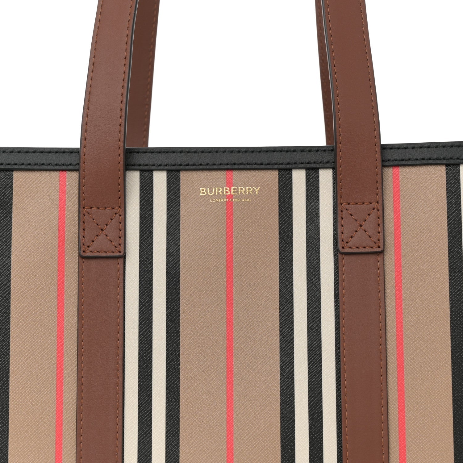 E-Canvas Stripe Book Tote Archive Beige