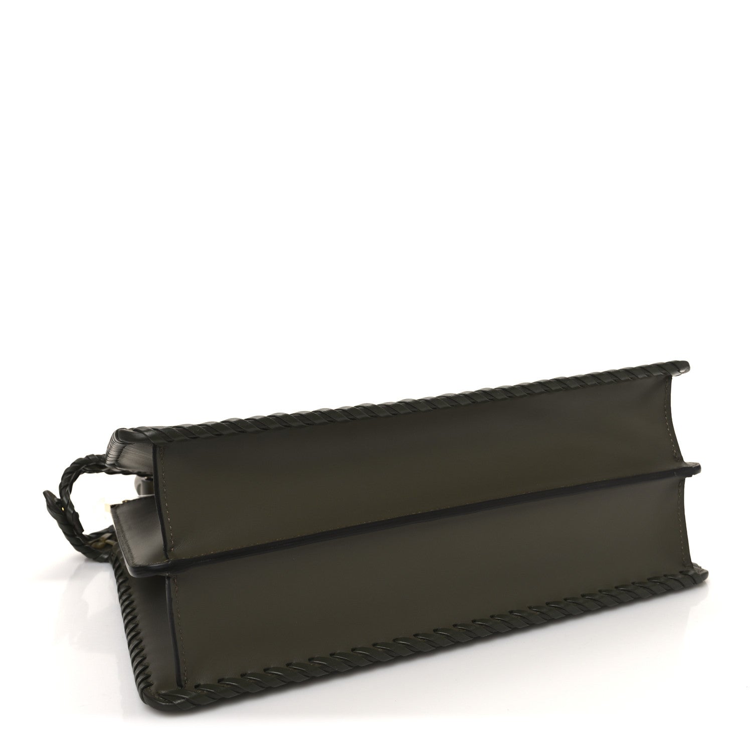 Vitello King Ceylon Shiny Nappa Woven Medium Peekaboo I SEE U Satchel Avocado Cedro Camaleonte