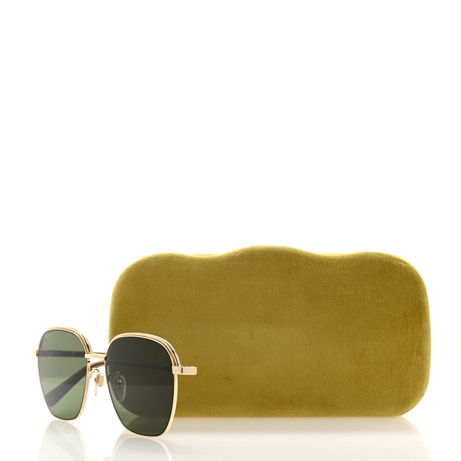 Metal Square Frame Sunglasses GG0110SA Gold Grey