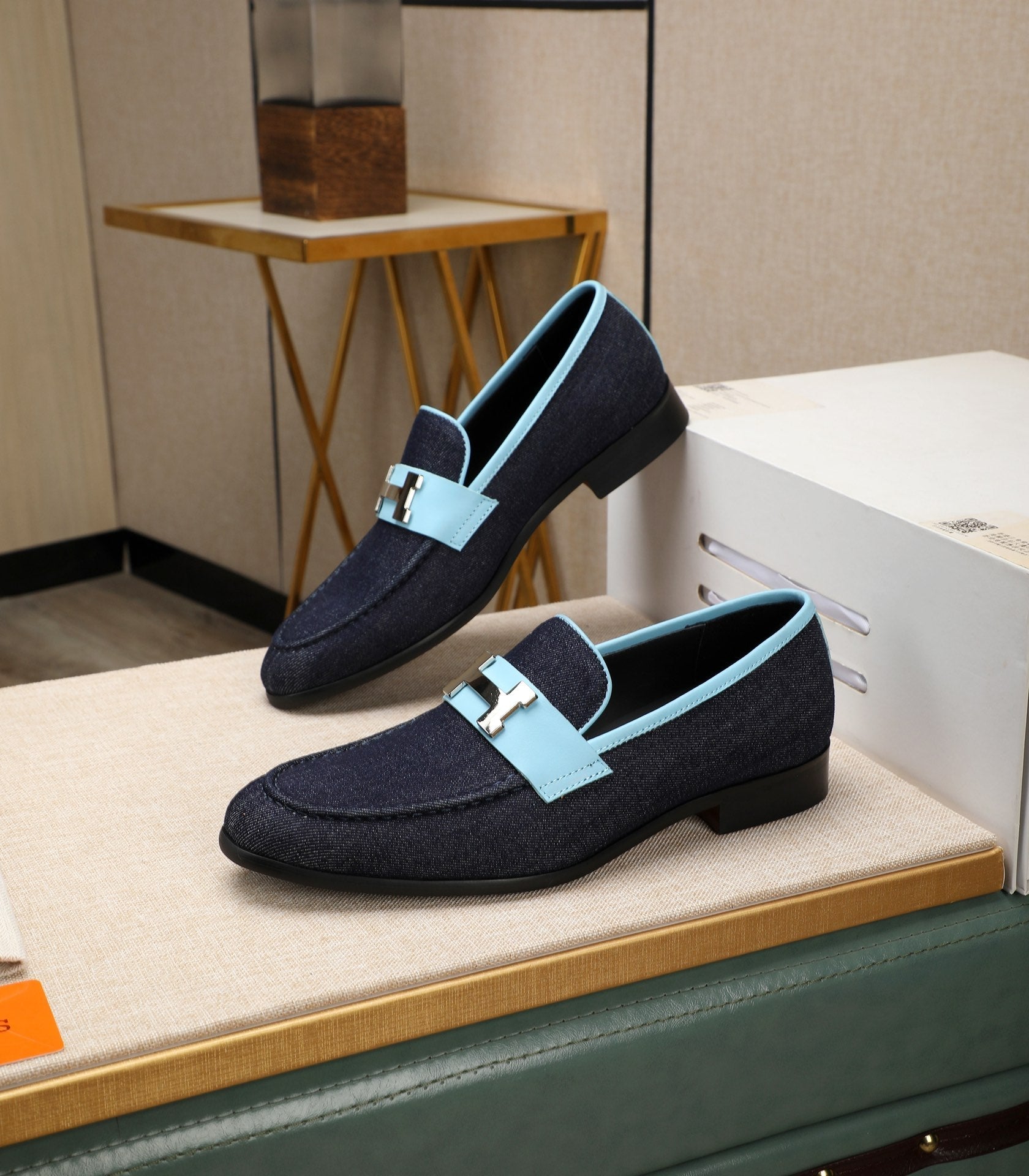 HM Men's Paris Loafer Denim Cowhide 480422