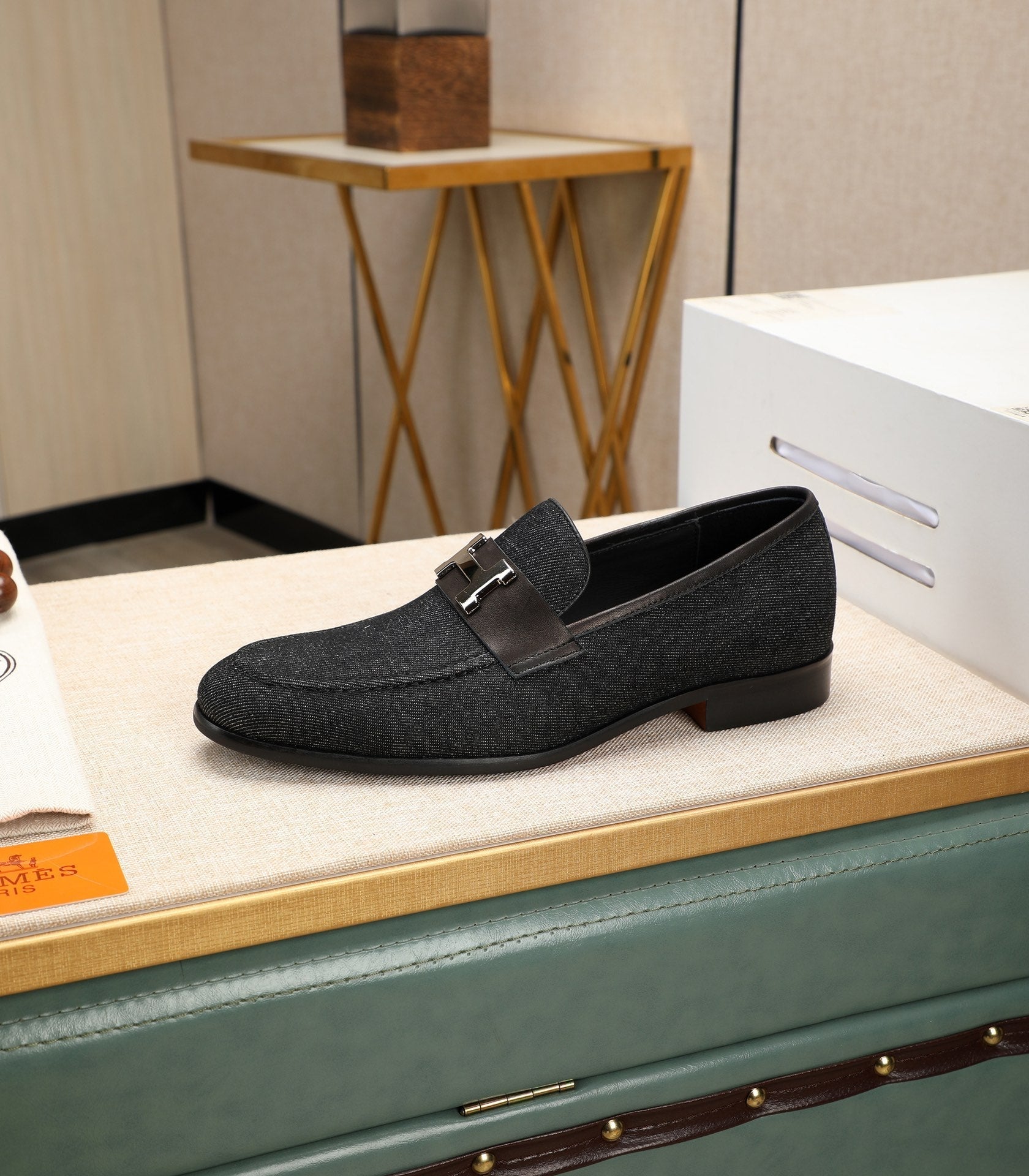 HM Men's Paris Loafer Denim Cowhide 480422