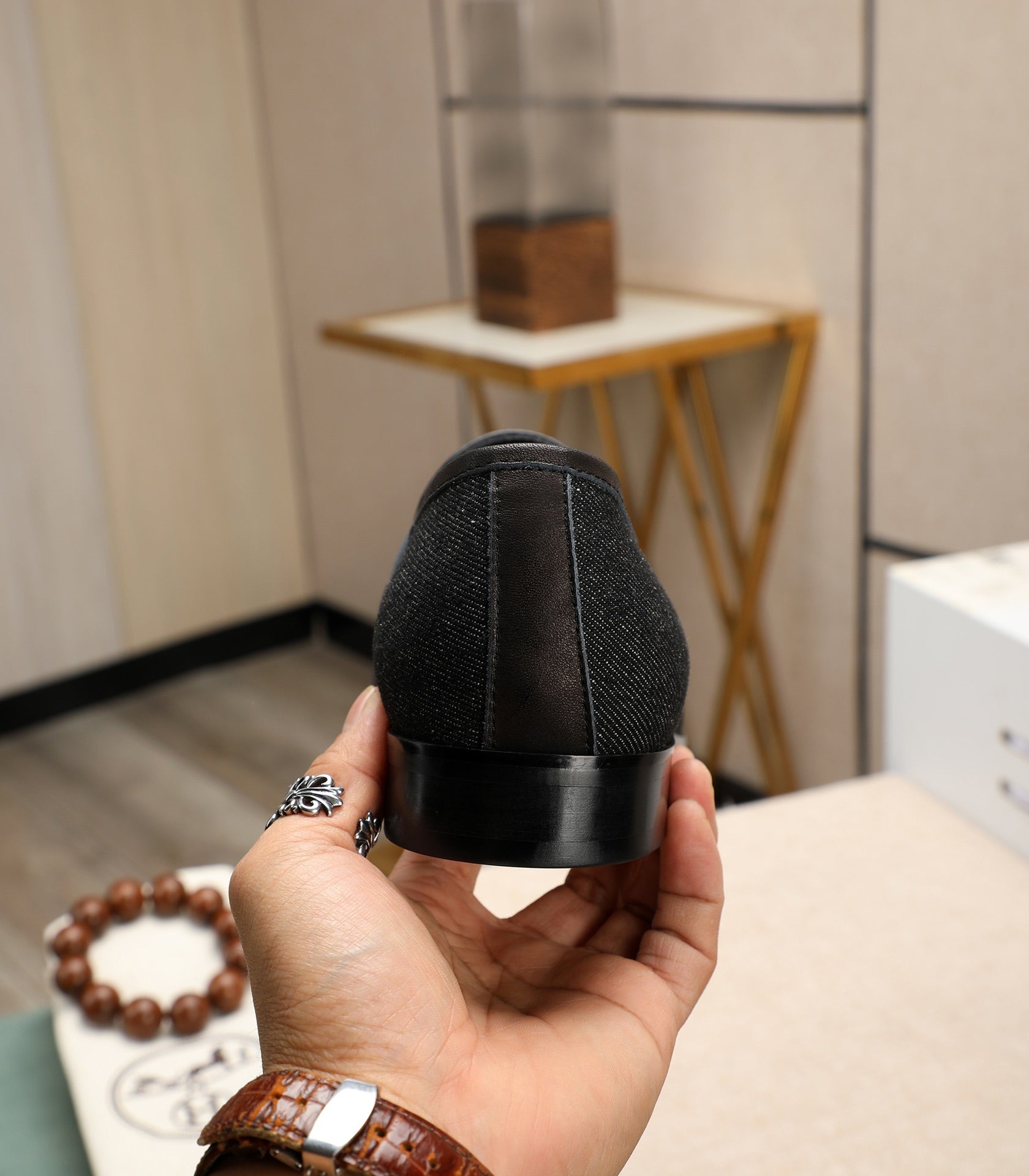 HM Men's Paris Loafer Denim Cowhide 480422