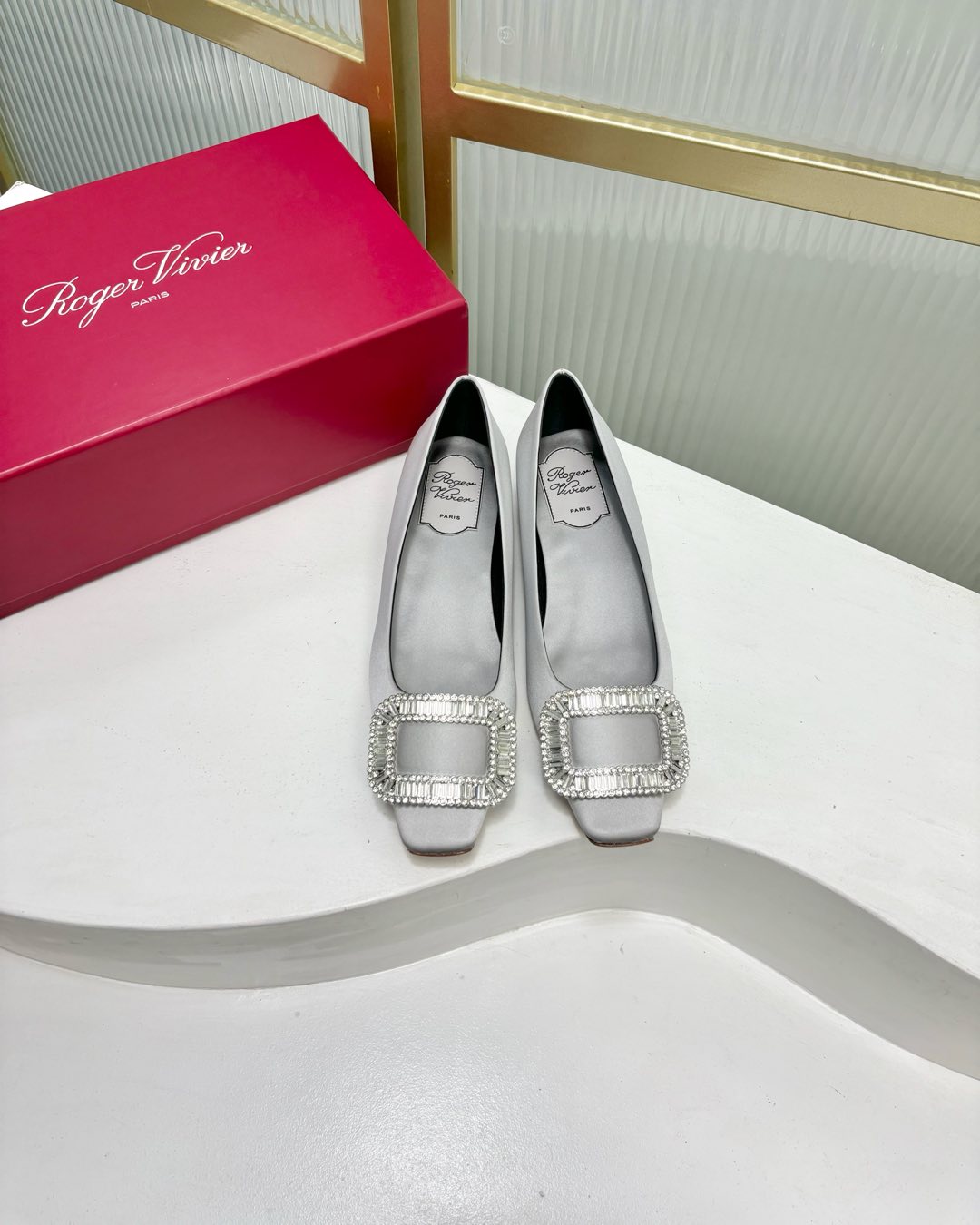 Belle Viv Satin Diamond Buckle Silk Fabric 188938