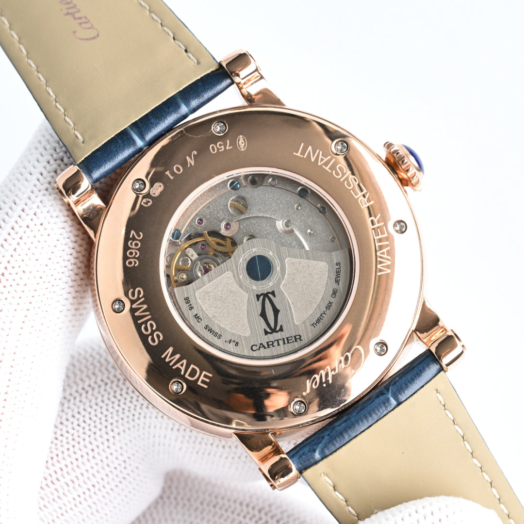 Cartier Rotonde de 45mm Pink Gold Calfskin Belt