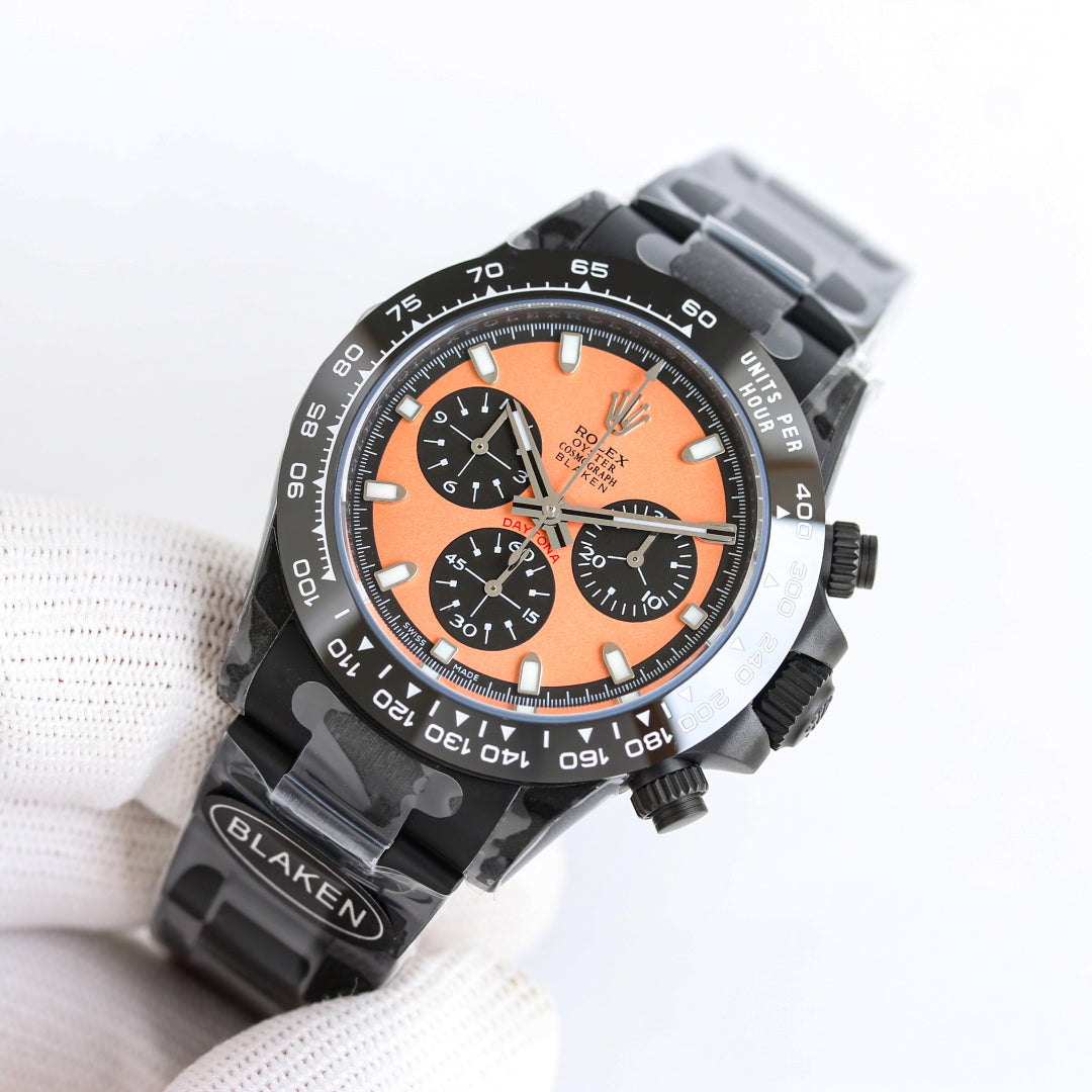 Rolex Daytona 40mm Carbon Black Orange