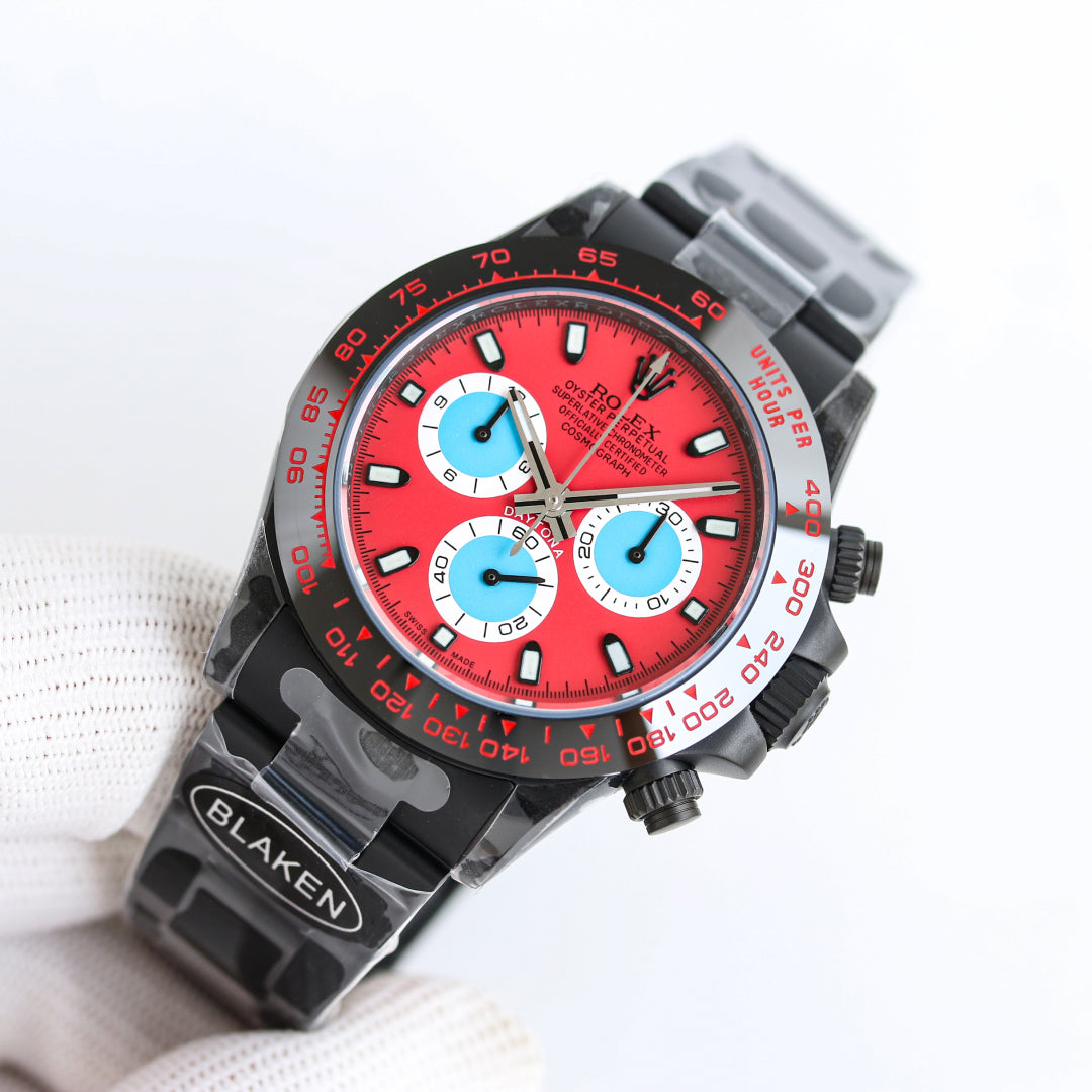 Rolex Daytona 40mm Carbon Black Red Dial