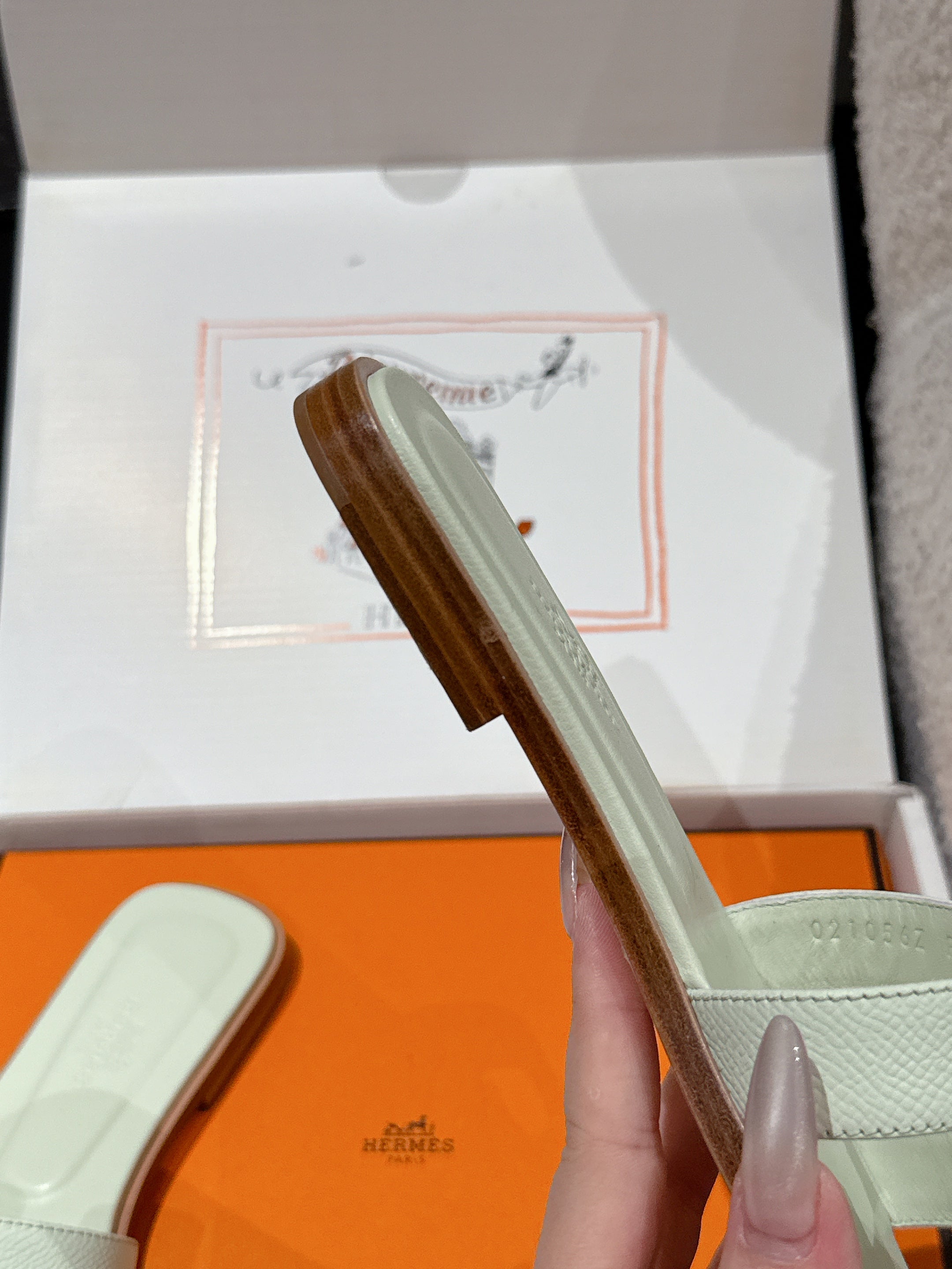 HM 25 Oran Sandal Vert Jade Epsom