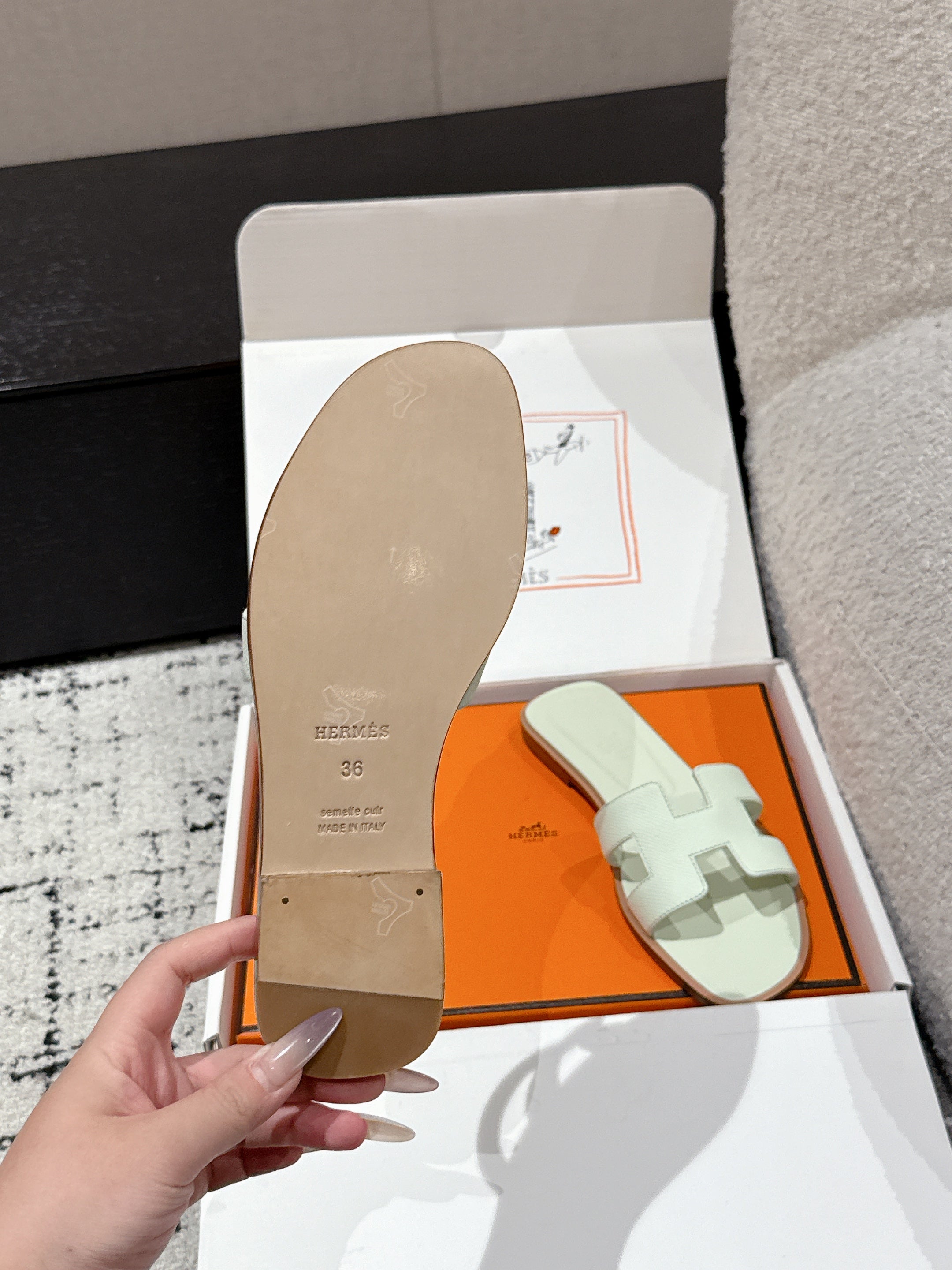 HM 25 Oran Sandal Vert Jade Epsom