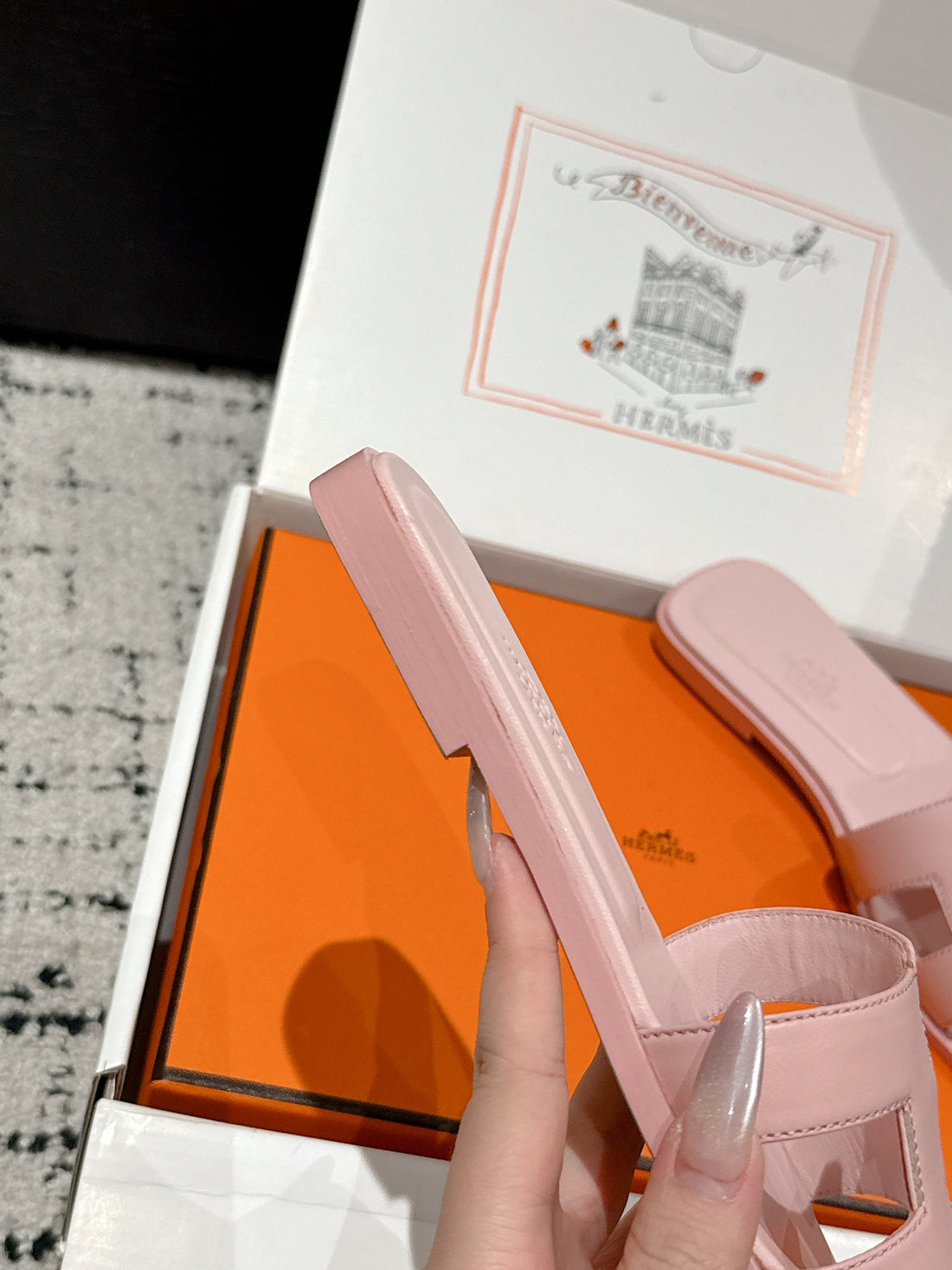 HM 25 Oran Sandal Pink Calfskin