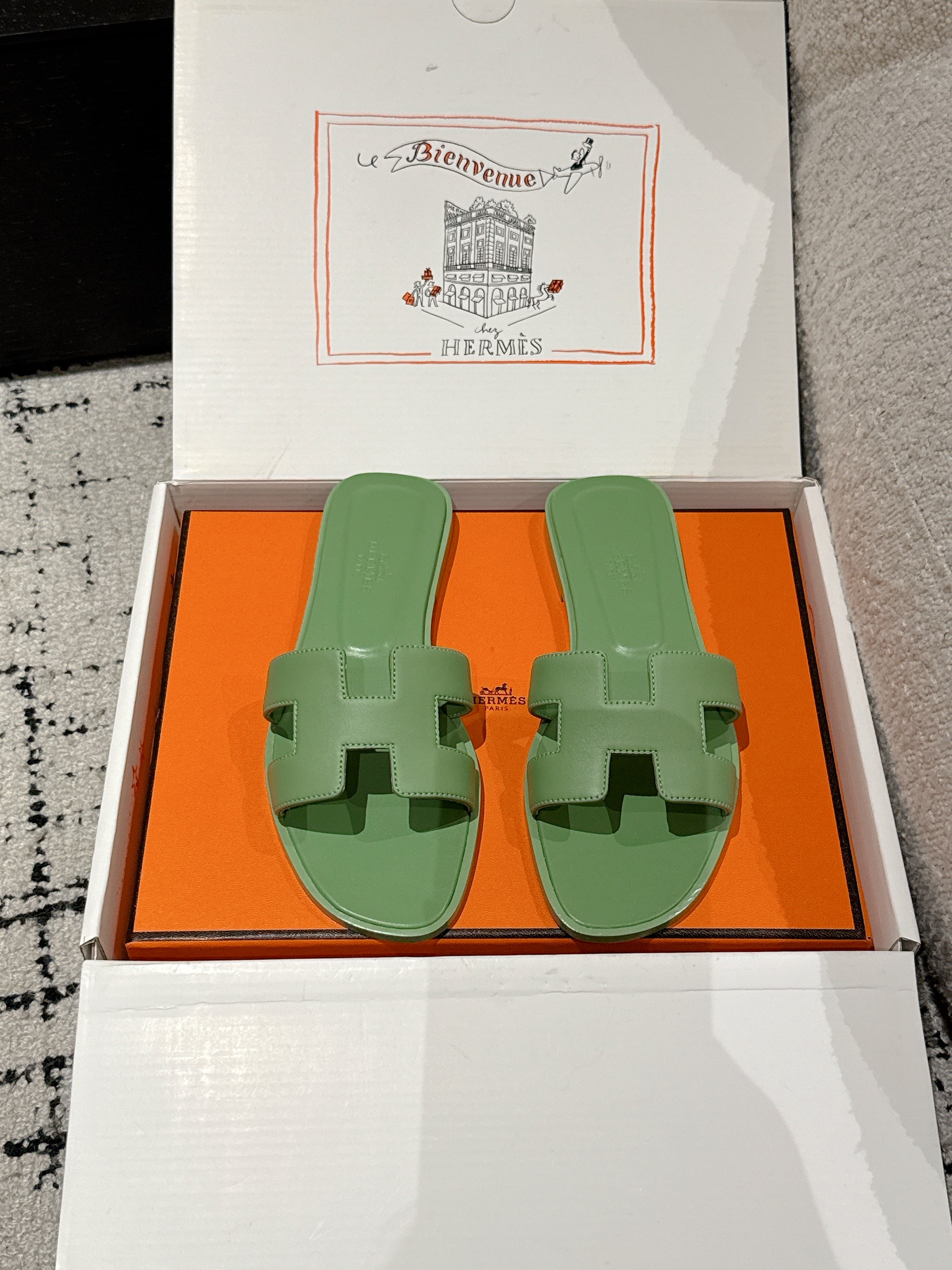 HM 25 Oran Sandal Green Calfskin