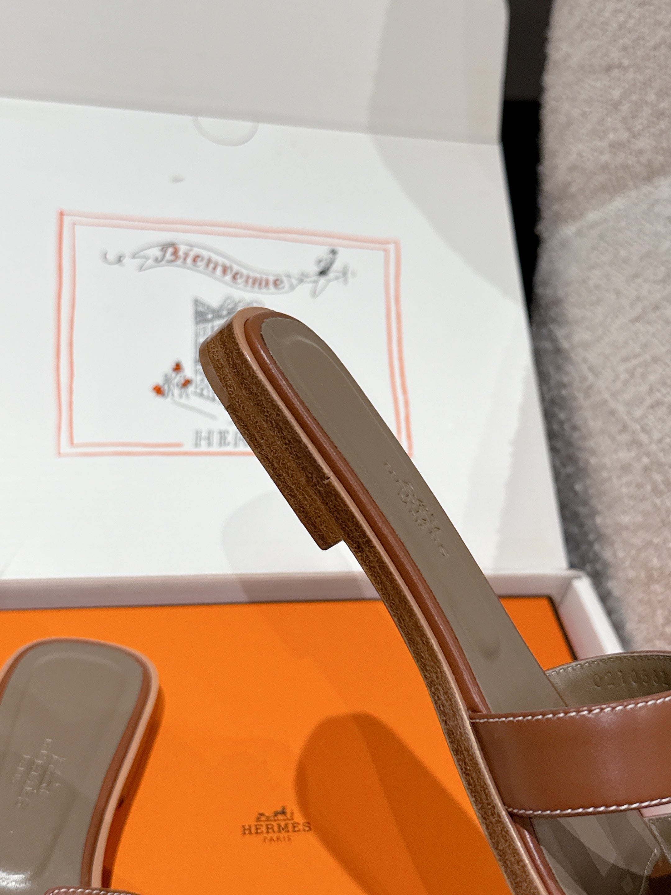 HM 25 Oran Sandal Dark Brown Etoupe Calfskin