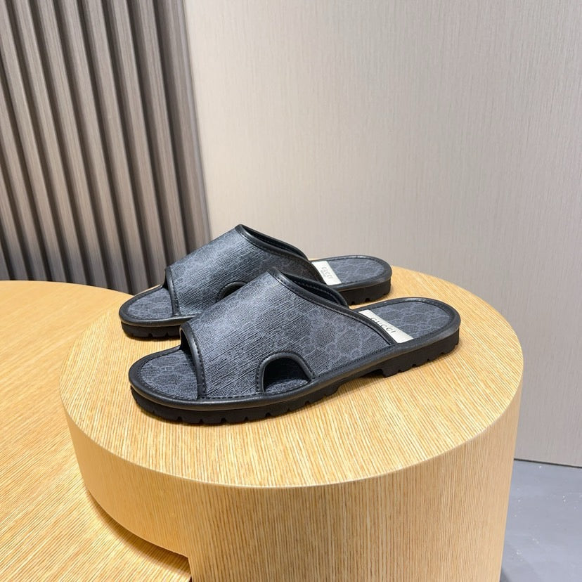 GG Men's Slide Black Printed Fabric 544367