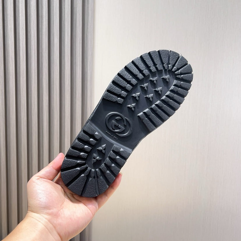 GG Men's Slide Black Printed Fabric 544367