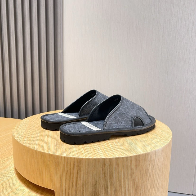 GG Men's Slide Black Printed Fabric 544367