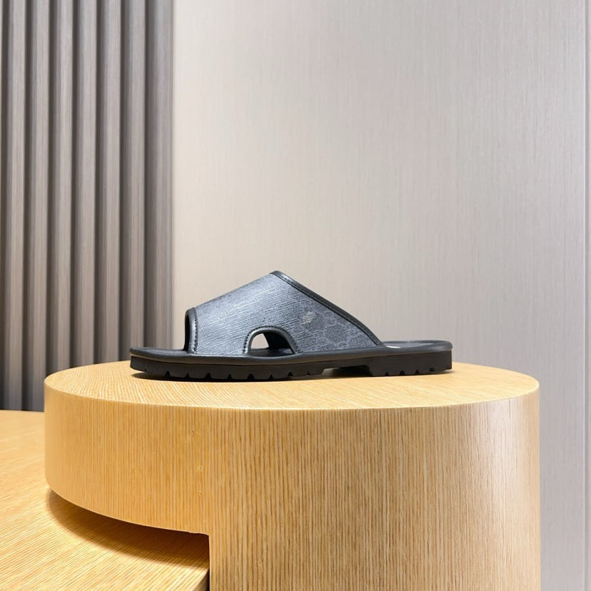 GG Men's Slide Black Printed Fabric 544367