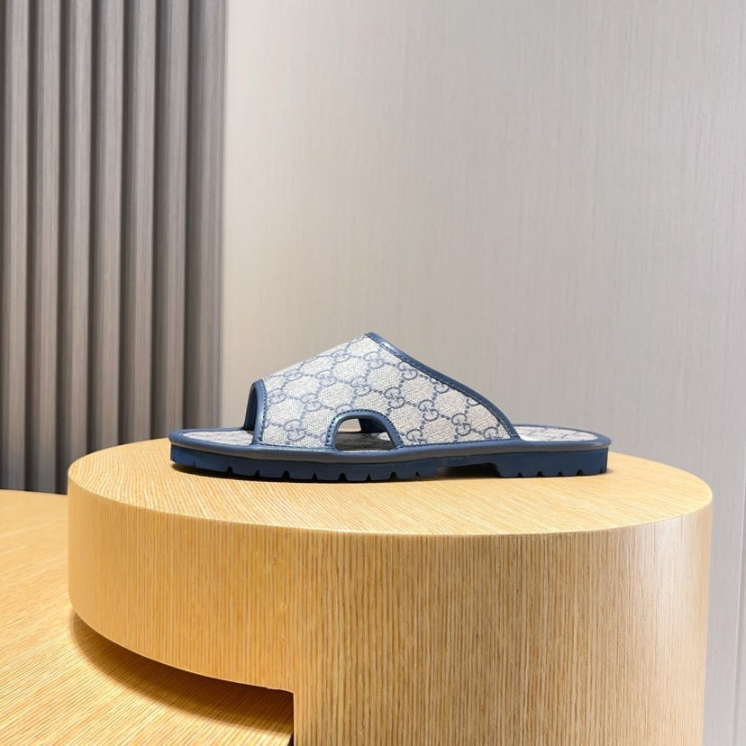 GG Men's Slide Blue Printed Fabric 544368