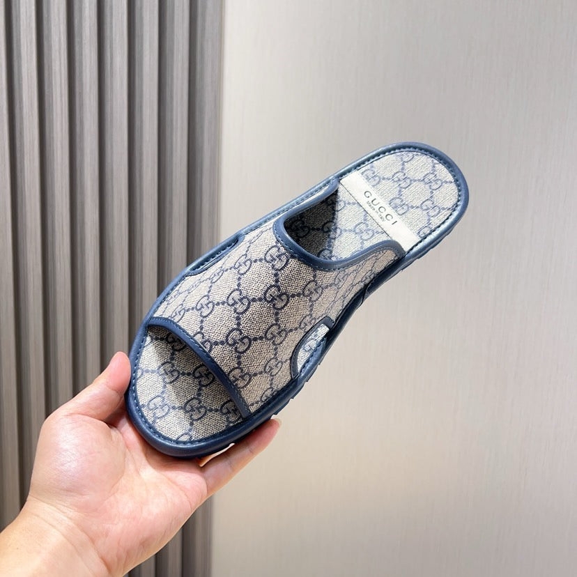 GG Men's Slide Blue Printed Fabric 544368