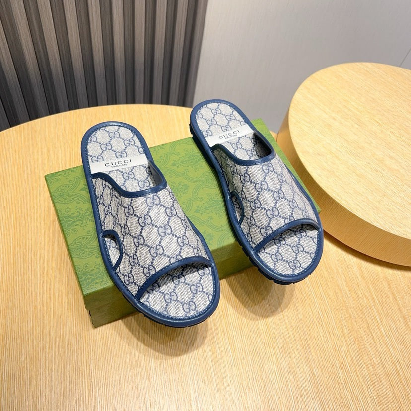 GG Men's Slide Blue Printed Fabric 544368