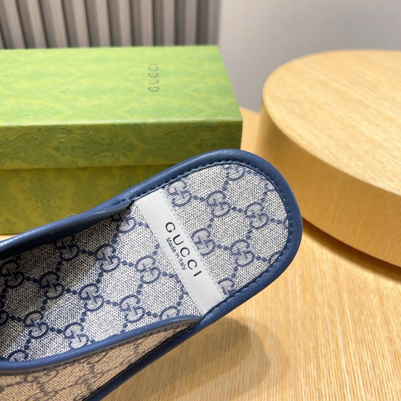 GG Men's Slide Blue Printed Fabric 544368