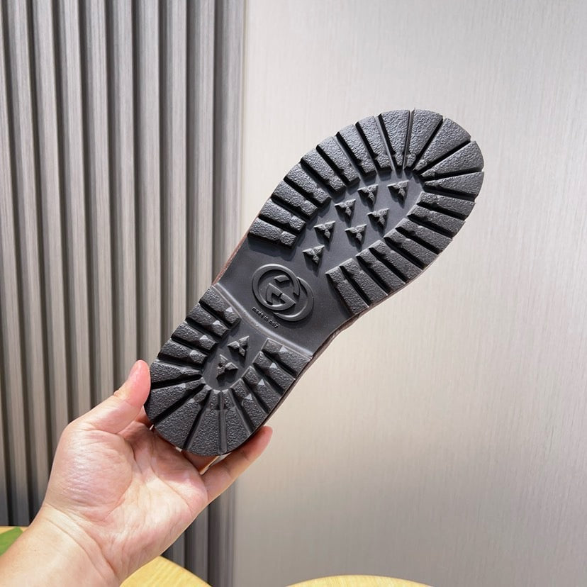 GG Men's Slide Brown Printed Fabric 544369