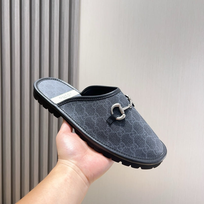 GG Men's Mule Blue Printed Fabric 544371