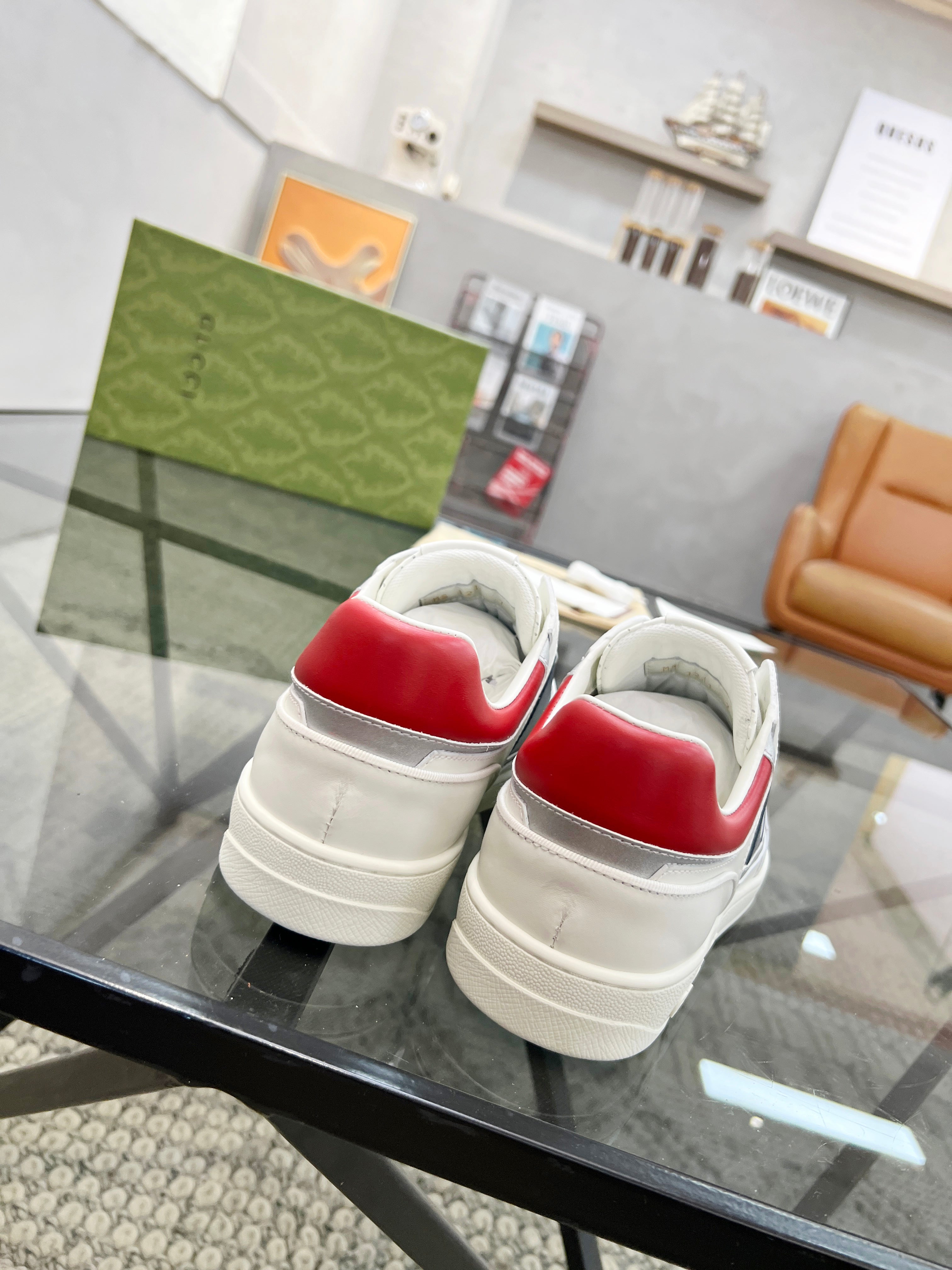 GG Men's Sneaker White Cowhide 525901