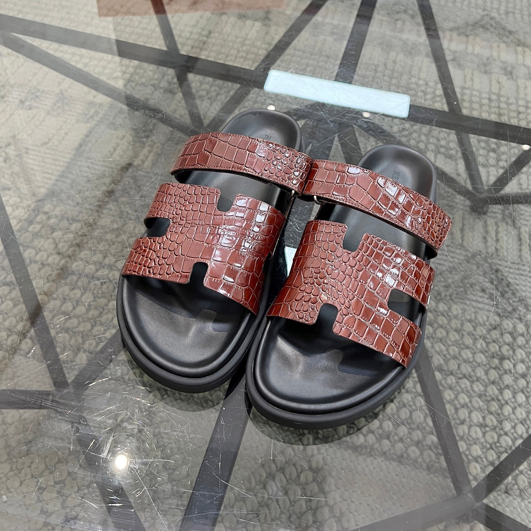 HM Men's Chypre Slide Red Cowhide 544582