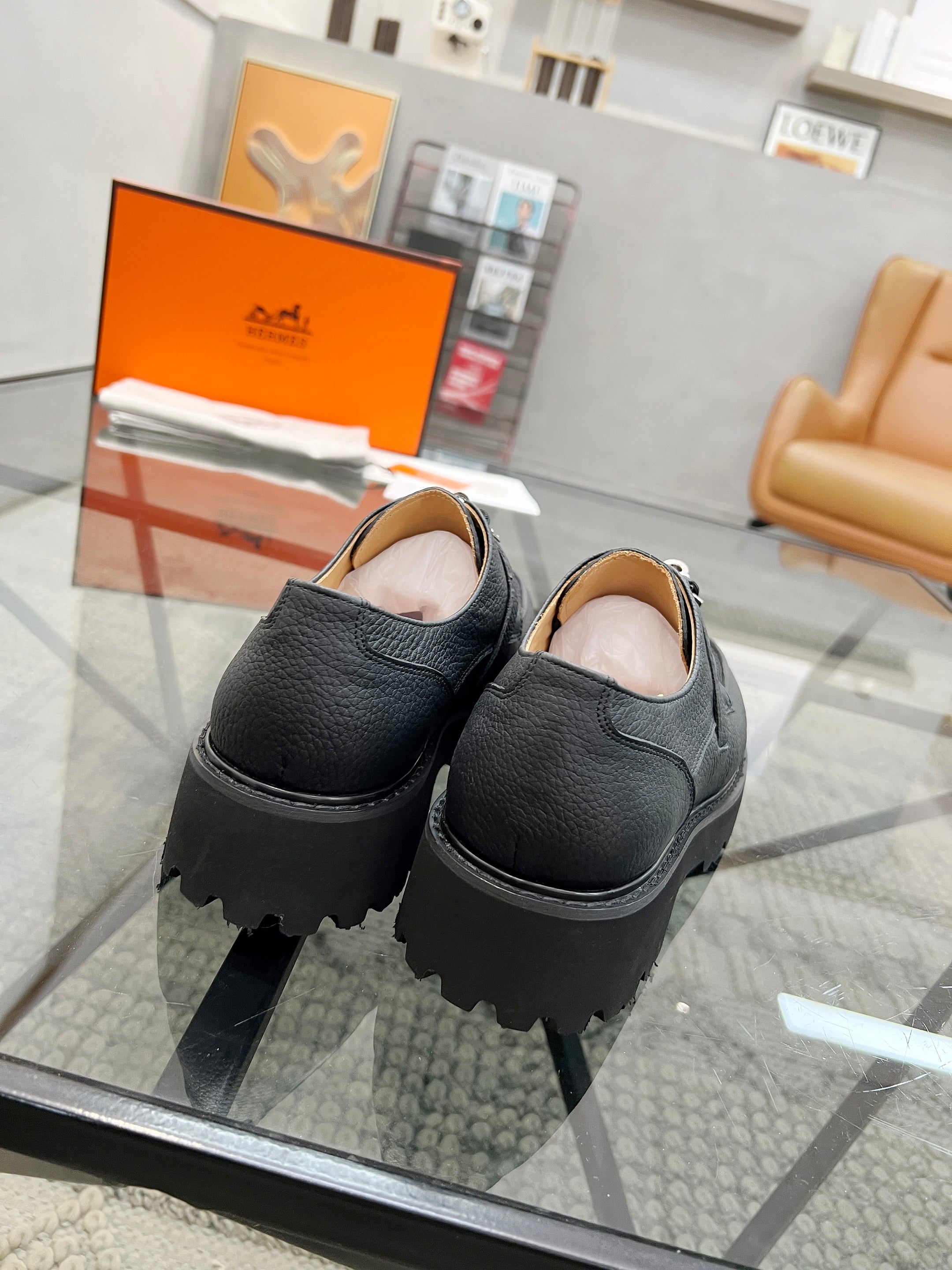 HM Men's First oxford Loafer Black Cowhide 590524