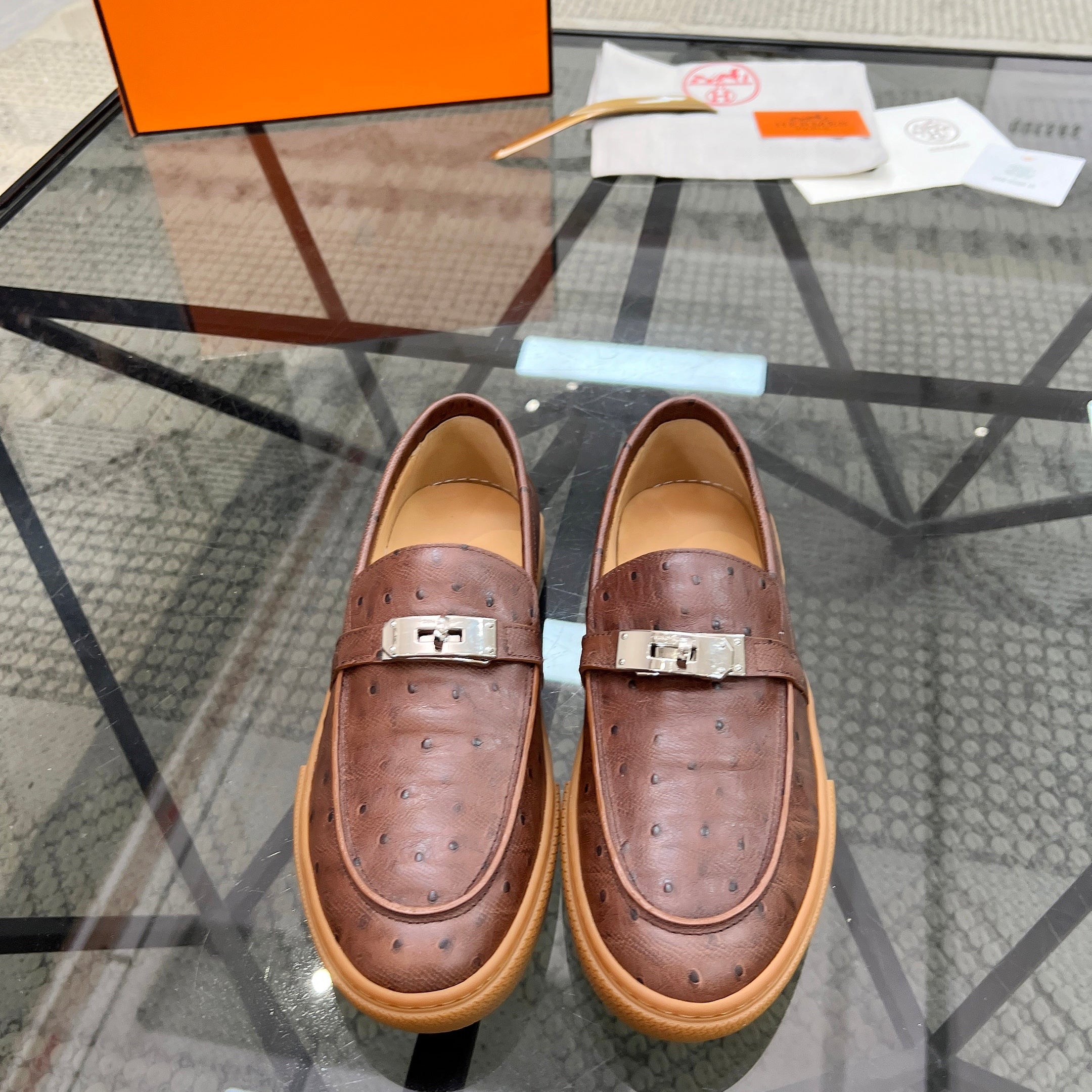 HM Men's Horsebit Loafers Brown Calfskin 621423